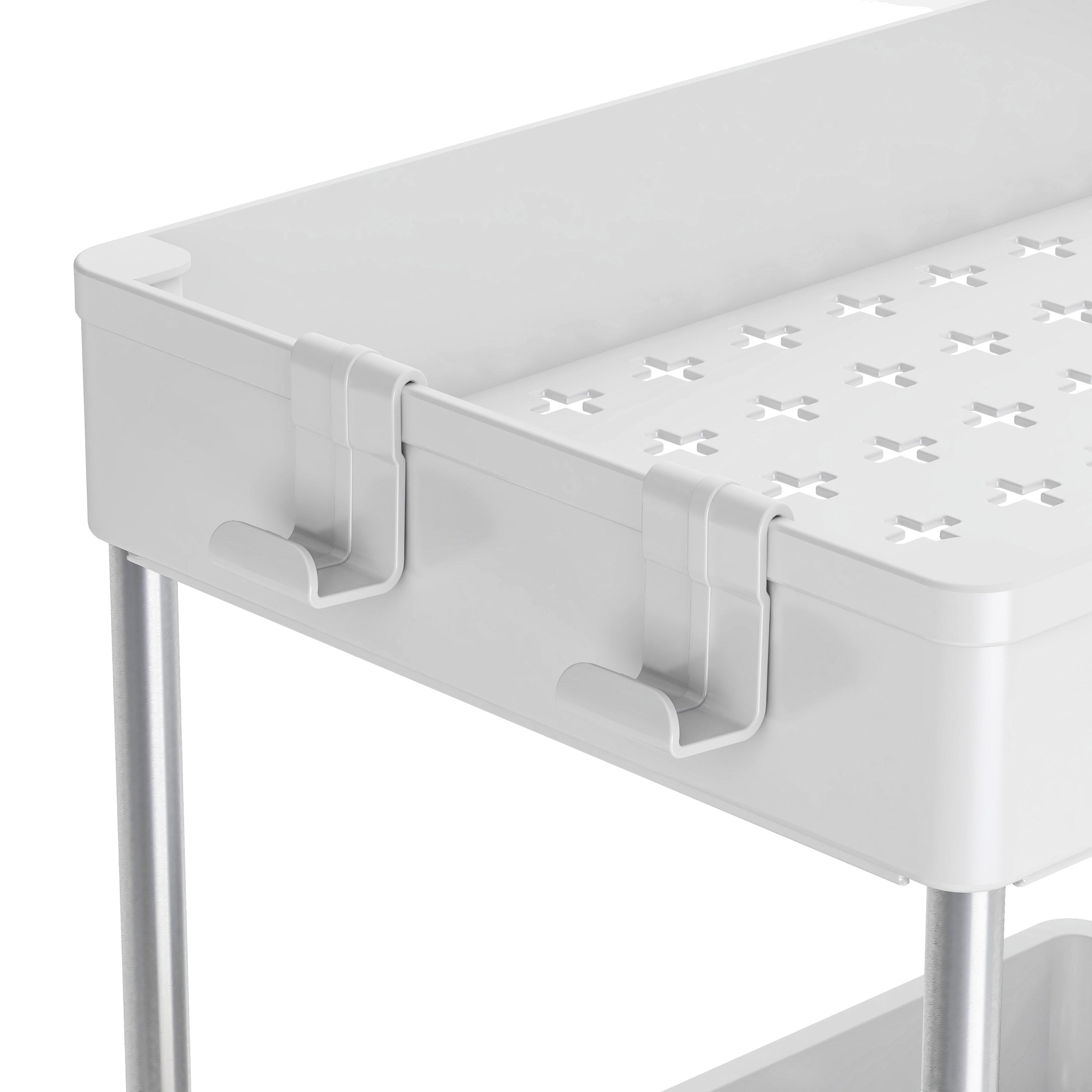 Simplify 2 Tier Sink Organizer with Drawer White