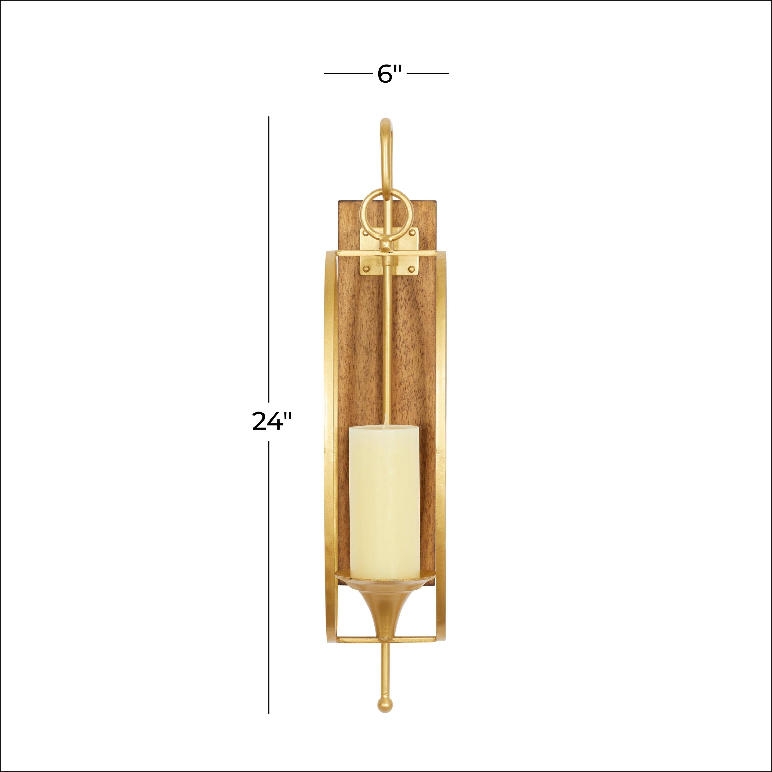 DecMode Gold Metal Wall Sconce