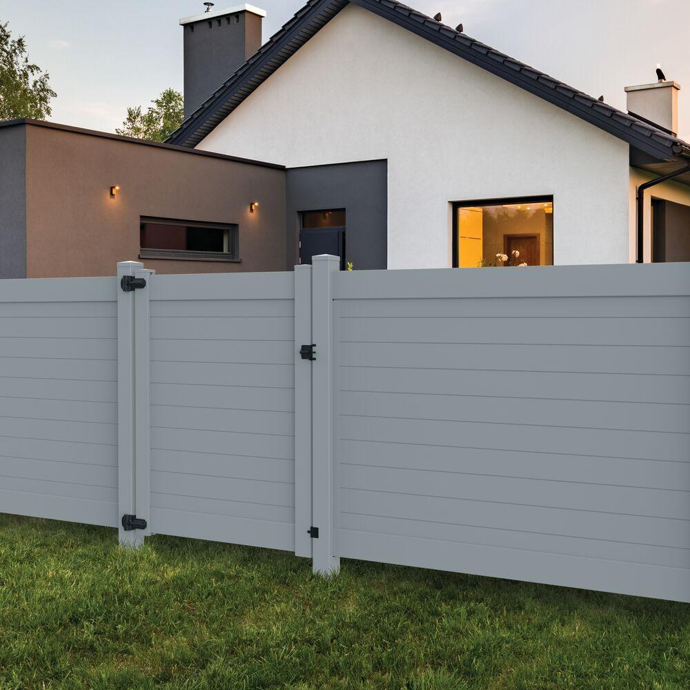 Barrette Outdoor Living Horizontal Fence Gray Vinyl Privacy Gate