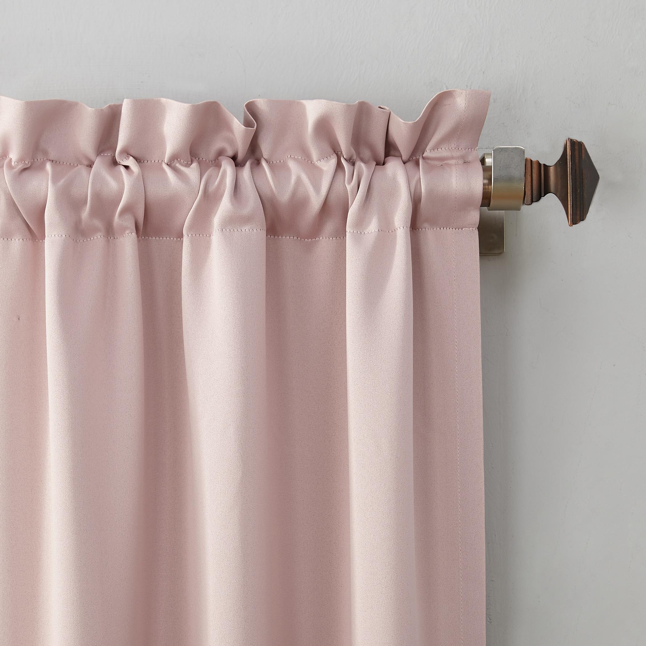 40"x95" Sun Zero Blackout Kenneth Energy Saving Rod Pocket Curtain Panel Blush: Noise Reduction, Energy Efficient