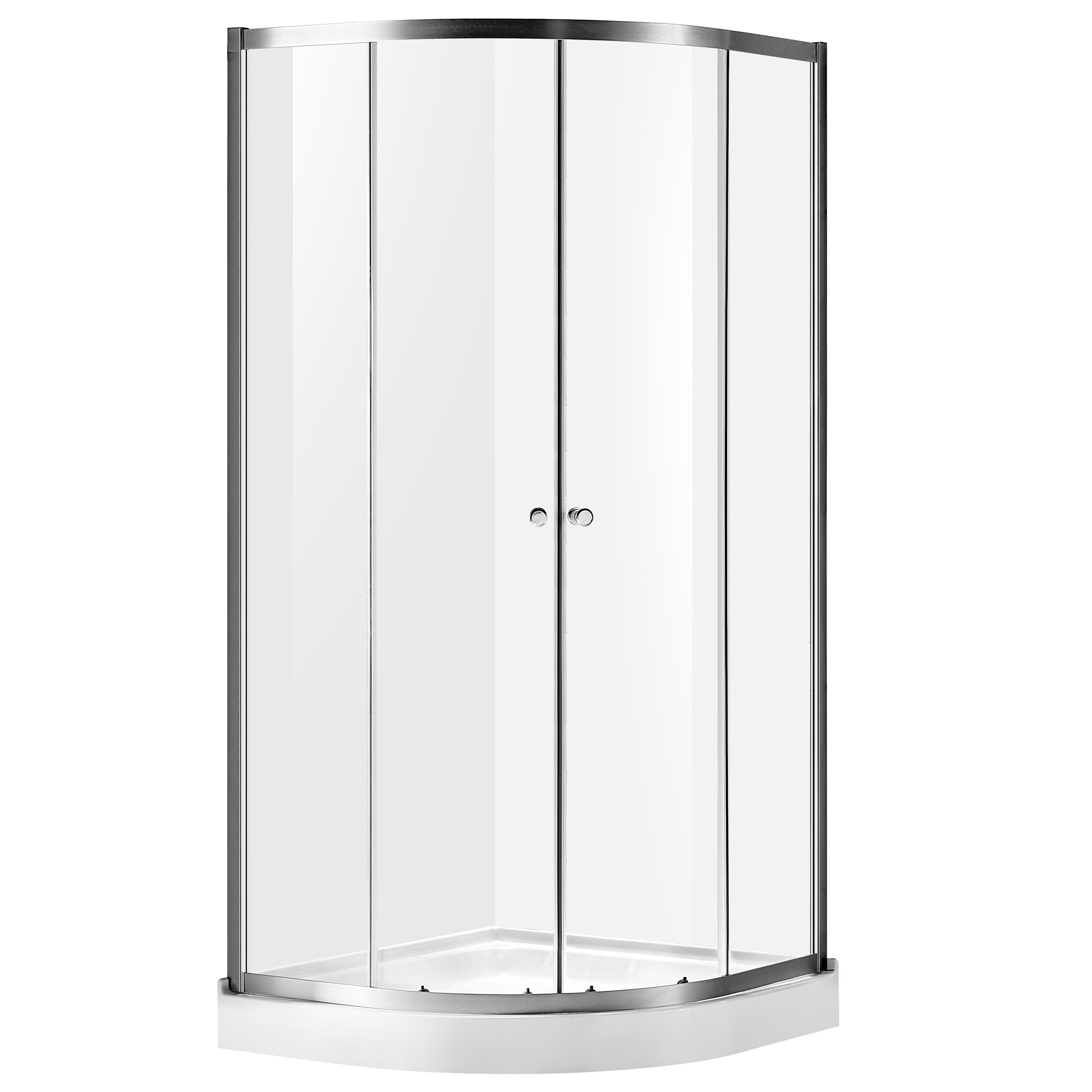Mare Series 35.2'' W 76'' H Framed Round Reversible Shower Enclosure