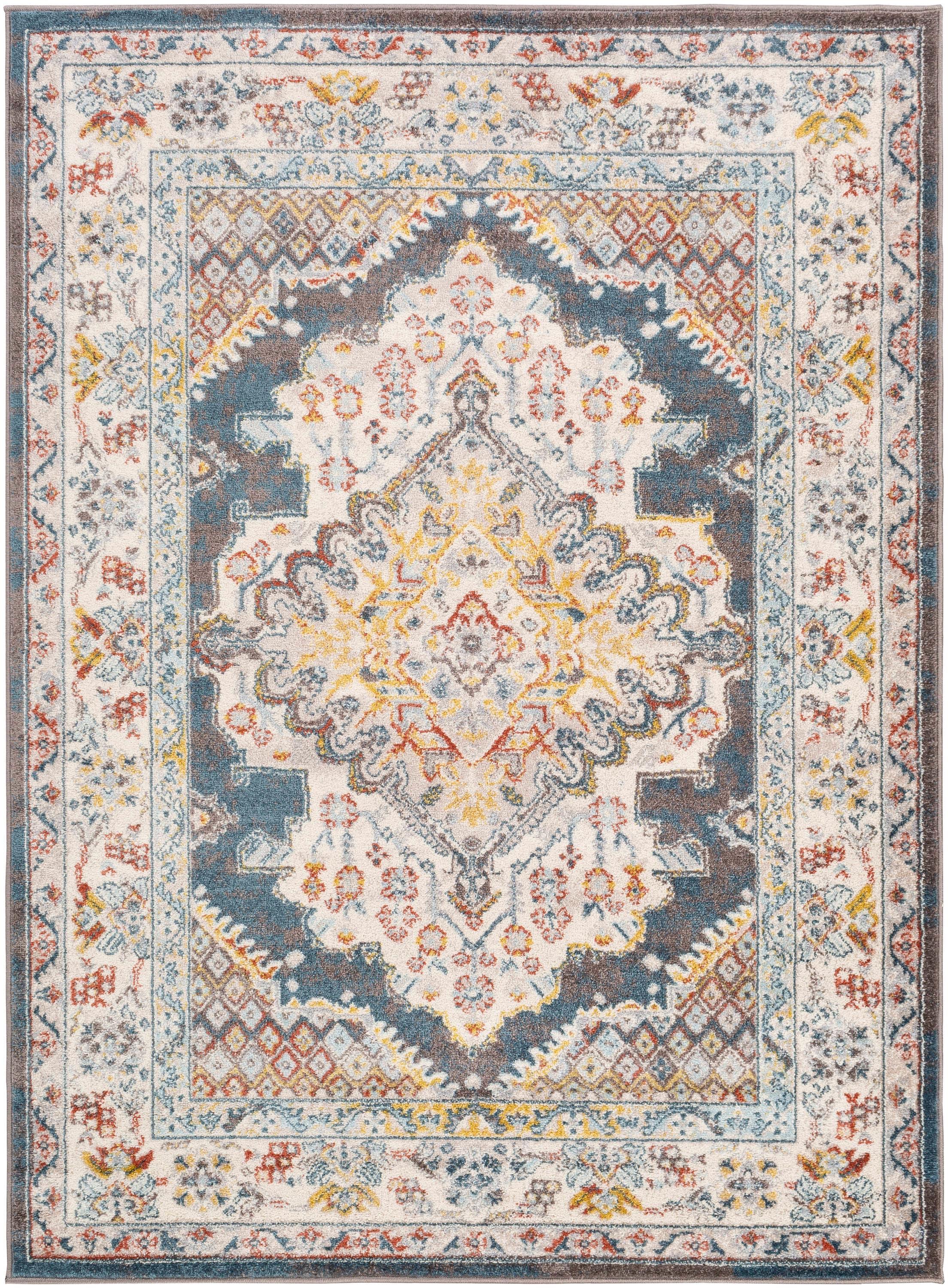 Livabliss 5'3"x7'3" Kashan Traditional Rugs Beige: Stain & Fade-Resistant, Medium Pile, Polypropylene