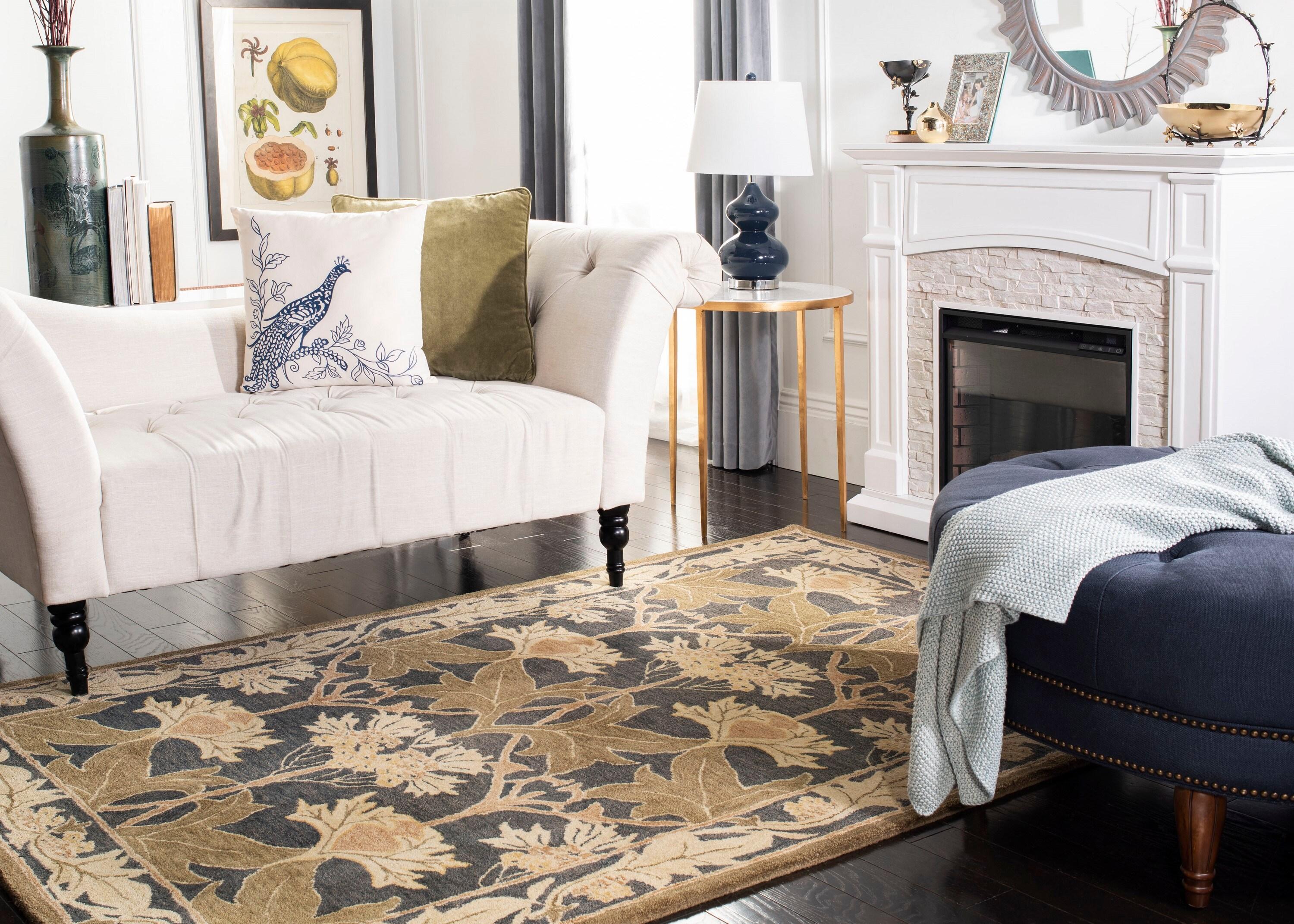 Anatolia AN541 Hand Tufted Indoor Area Rug - Navy/Sage - 8'x10' - Safavieh