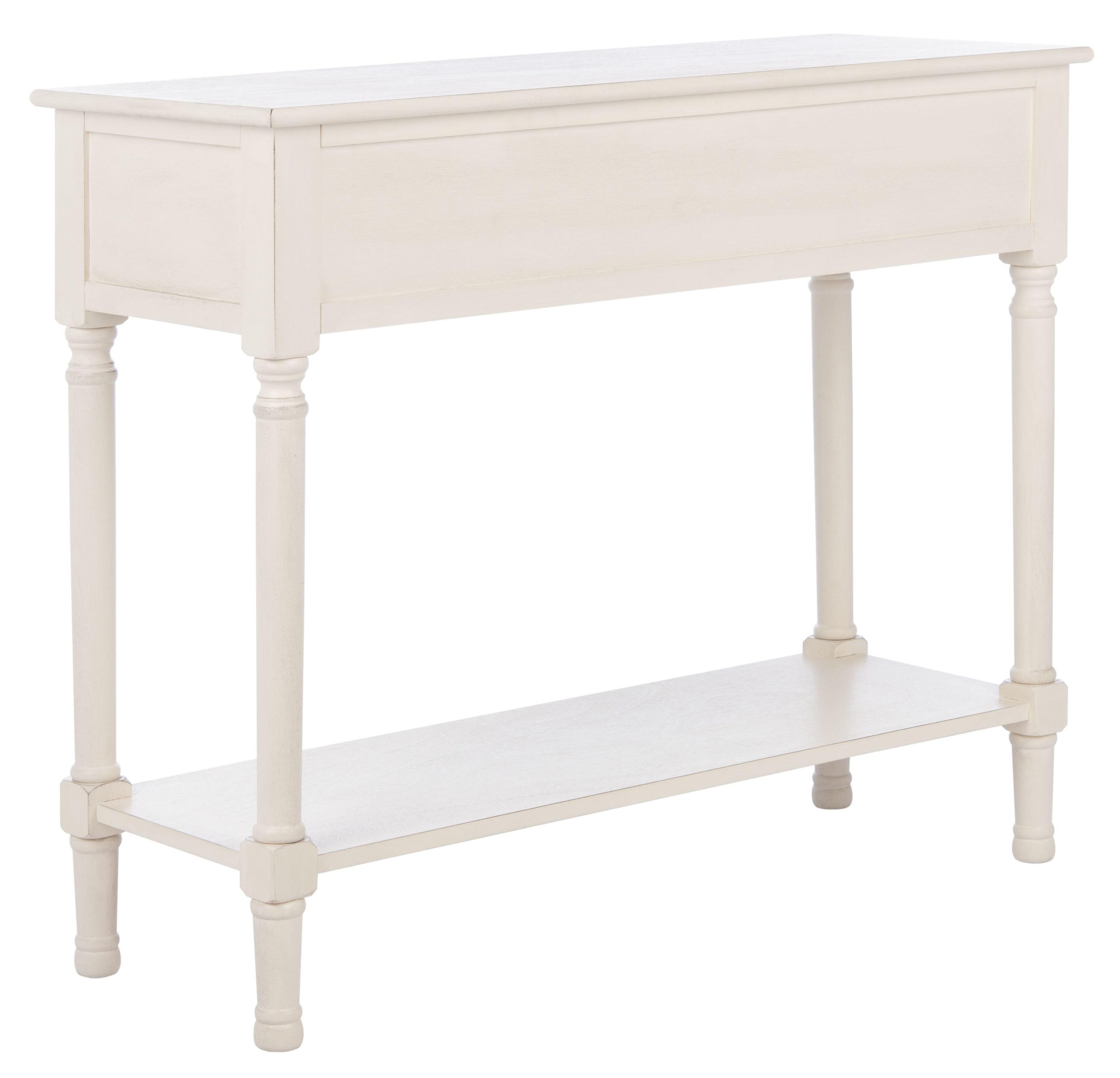 SAFAVIEH Ryder Solid 2 Drawer Console Table, Distressed White