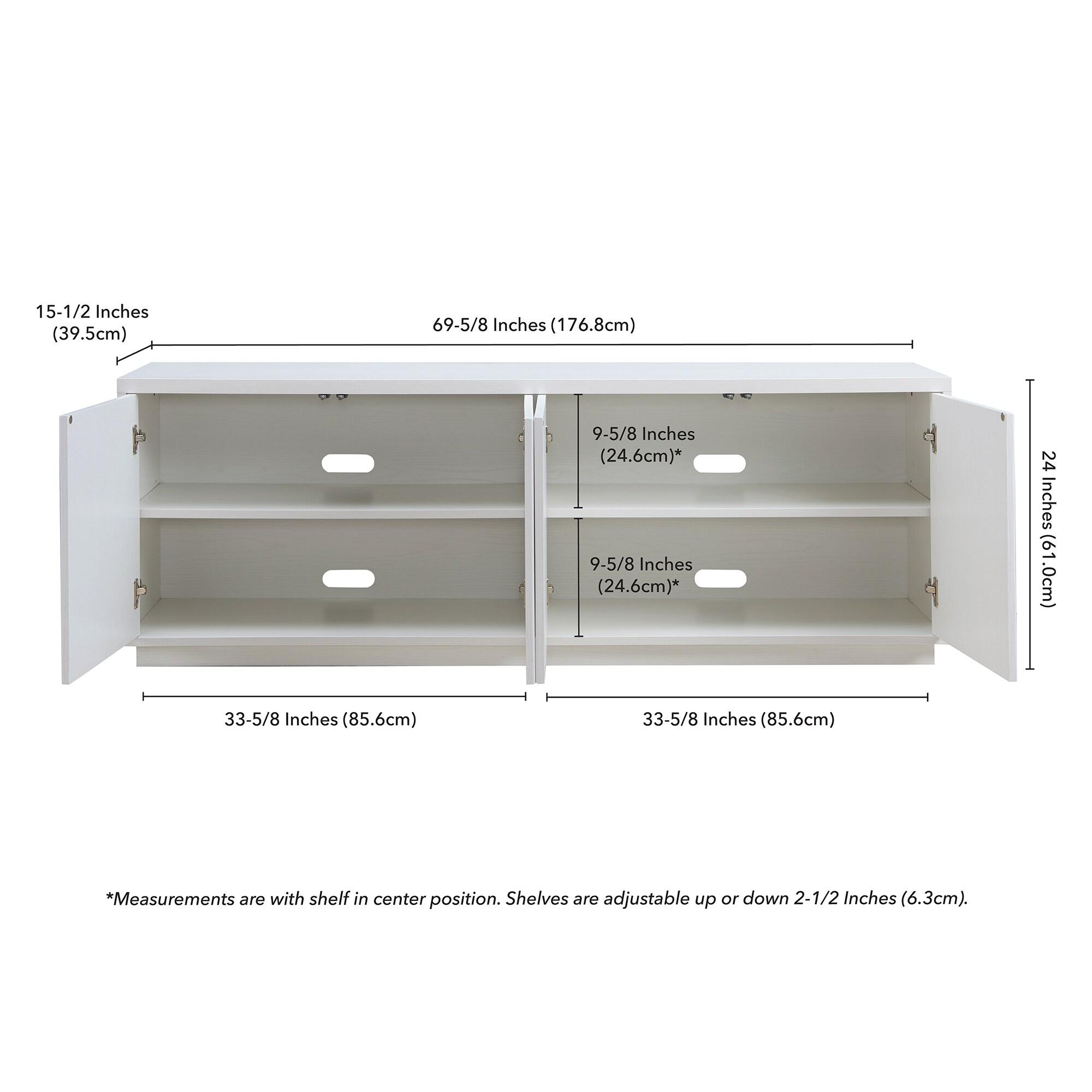 Evelyn&Zoe Hanson Rectangular TV Stand for TV's up to 75", White