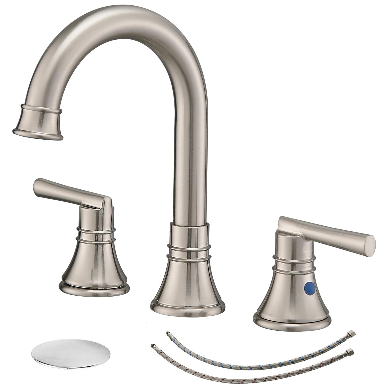 Widespread 2-handle Bathroom Faucet with Drain Assembly