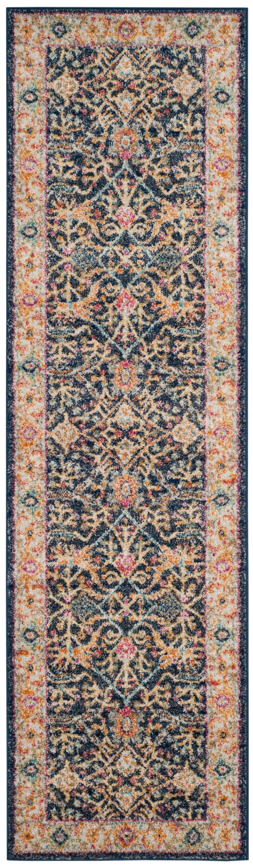 Madison MAD612 Power Loomed Indoor Runner Rug - Navy/Creme - 2'3"x10' - Safavieh.