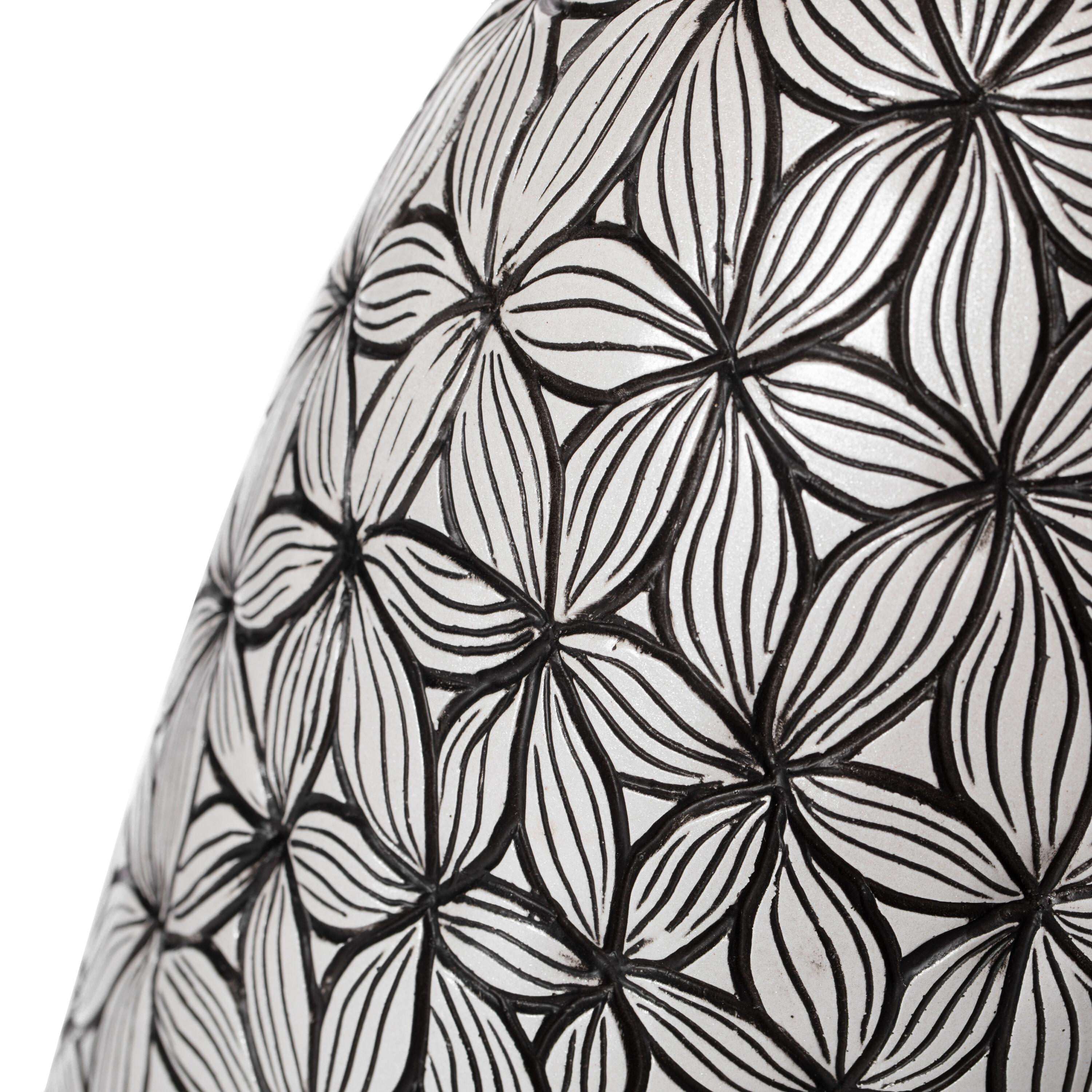 Uniquewise Flower-Inspired Ceramic Vase, Unique White 17-Inch-Tall Round Table Decor for Entryway, Dining Room, Living Room - Classic White Pottery