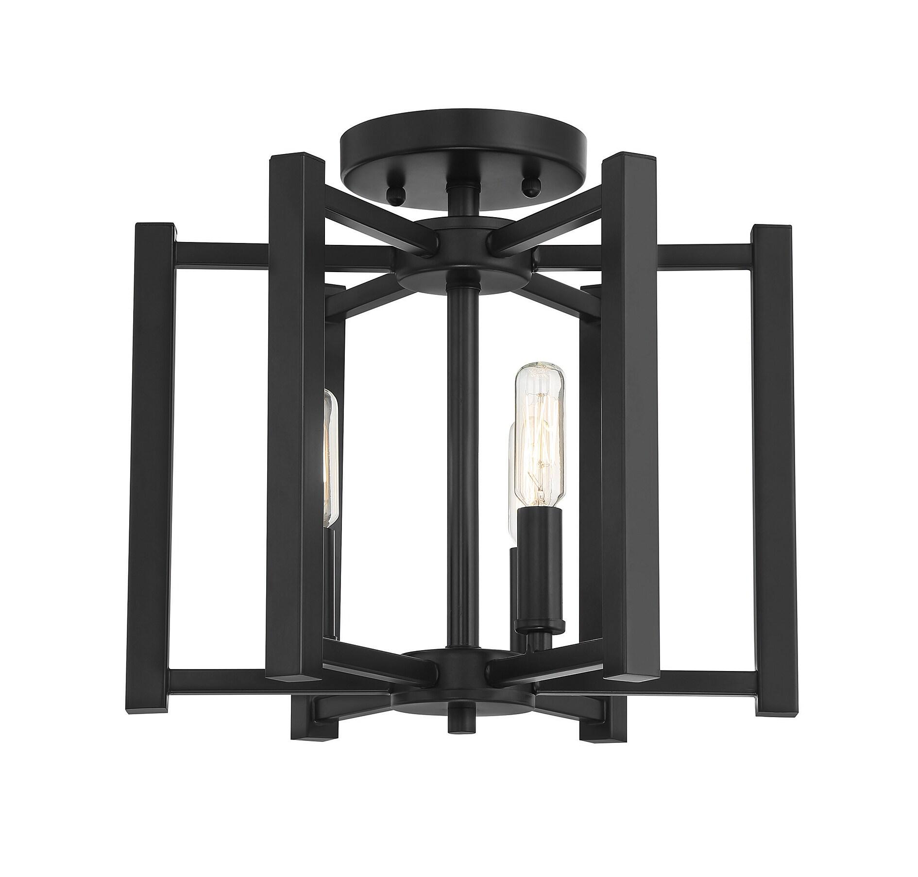 Savoy House Benson 3 - Light Semi-Flush Mount in  Matte Black