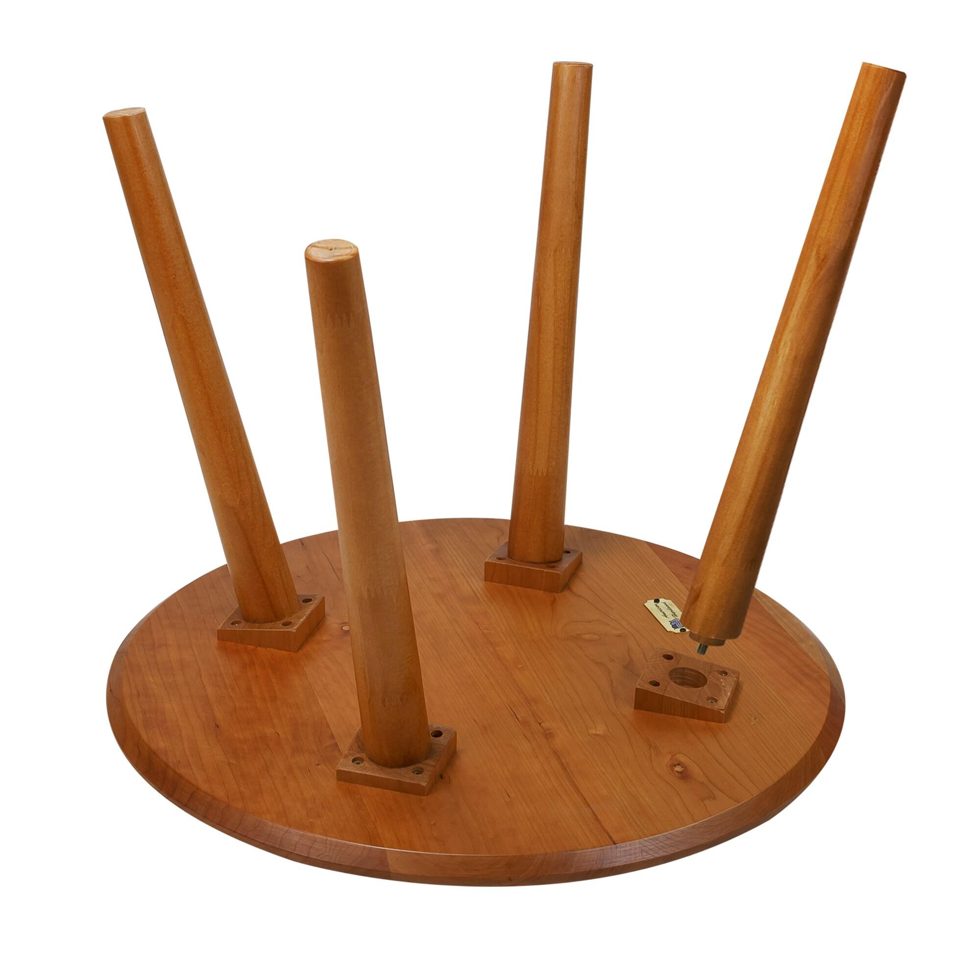 Mesa Natural Cherry Round Coffee Table with Maple Top and Storage