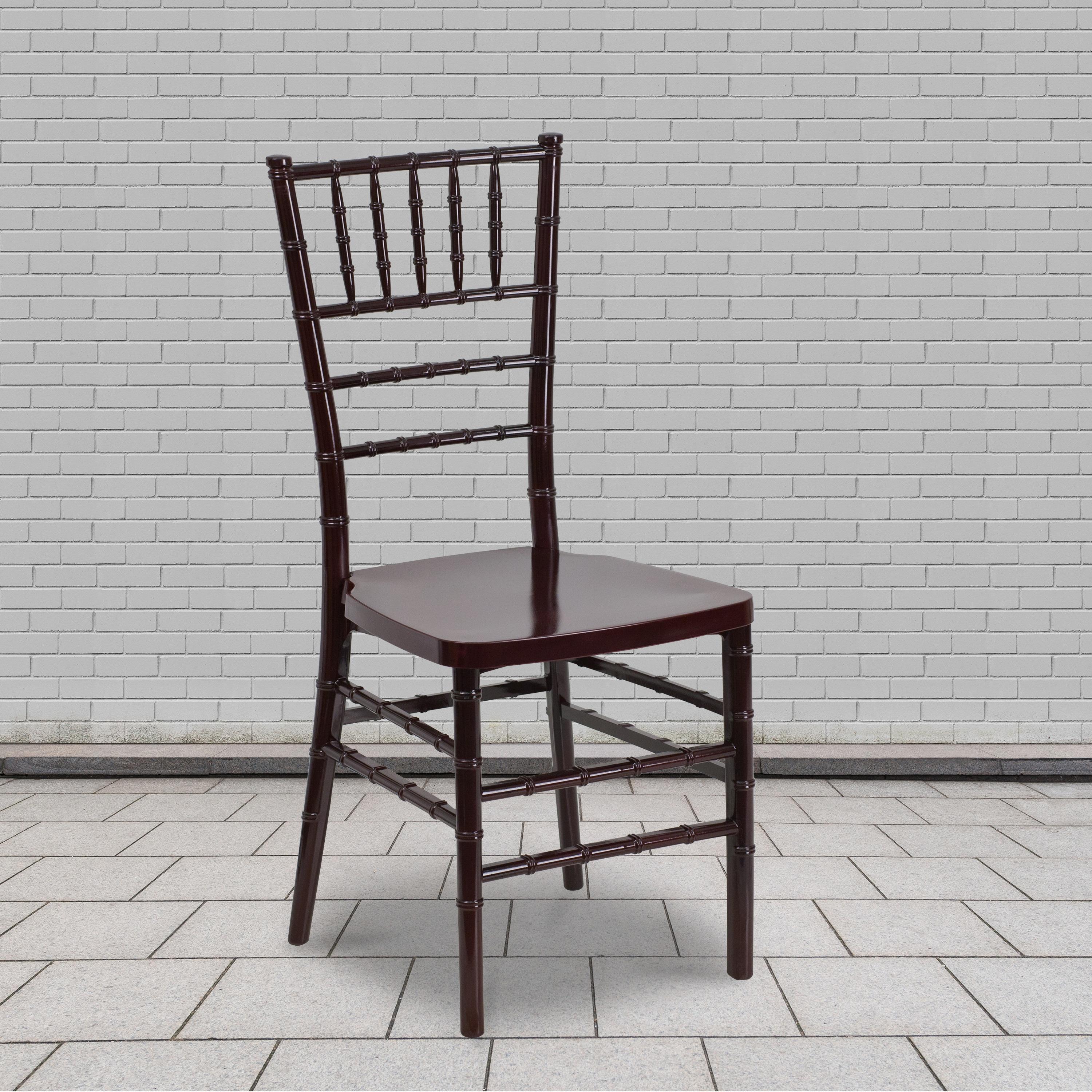 Flash Furniture 2 Pk. HERCULES Series Mahogany Resin Stacking Chiavari Chair