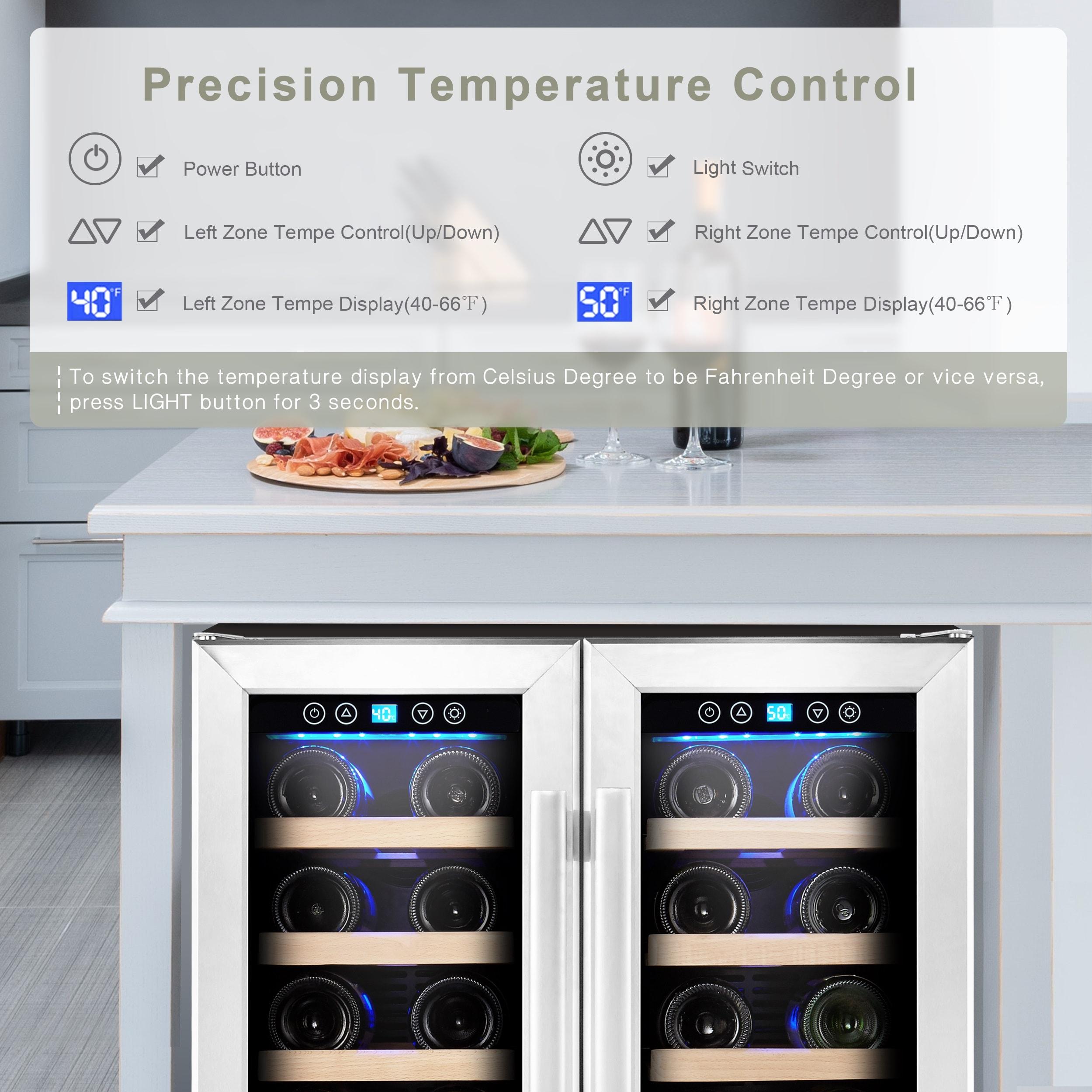 Kalamera Kalamera 40 Bottle Dual Zone Built-In Wine Refrigerator