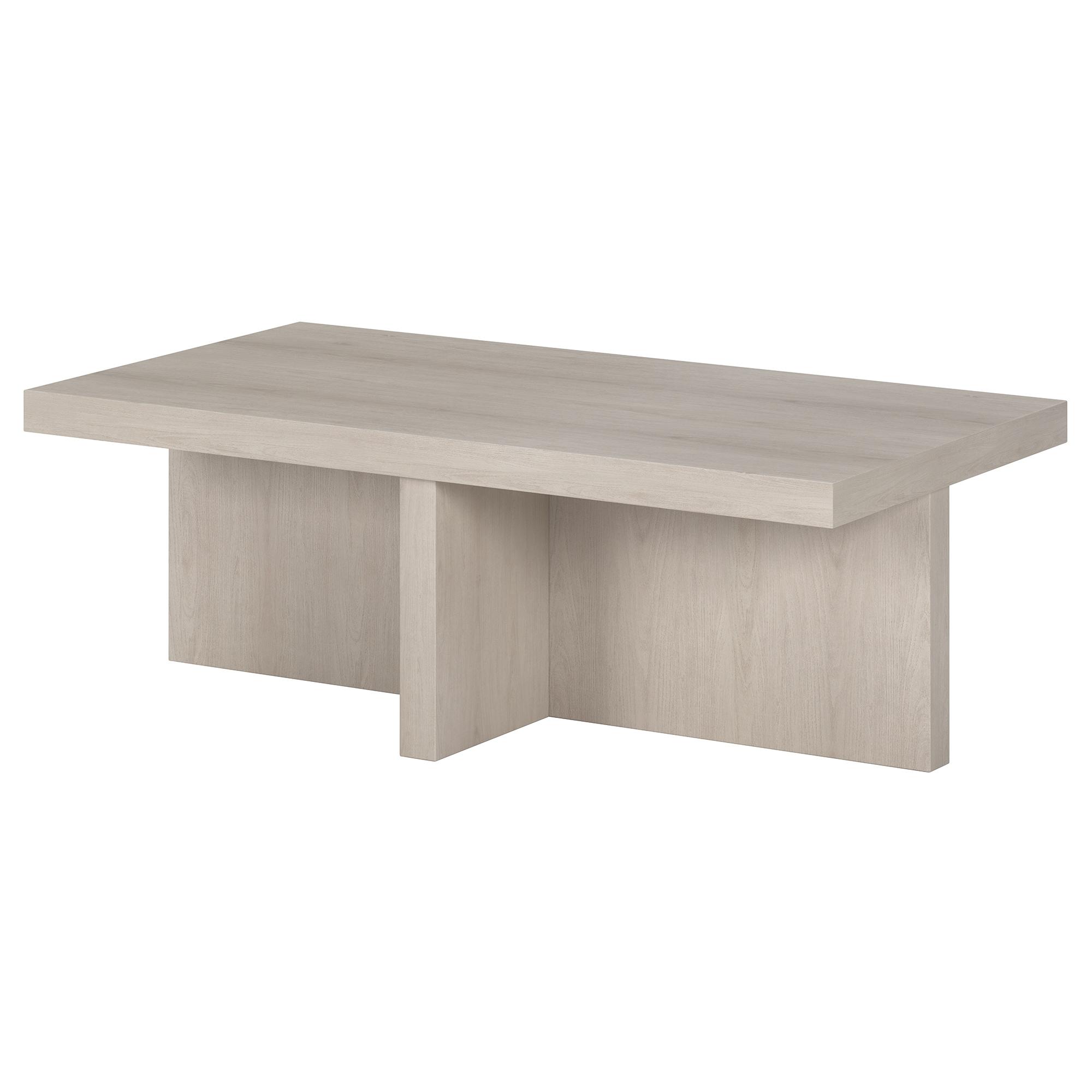 Evelyn&Zoe Contemporary High-Quality Rectangular Medium Density Fiberboard Coffee Table, Alder White