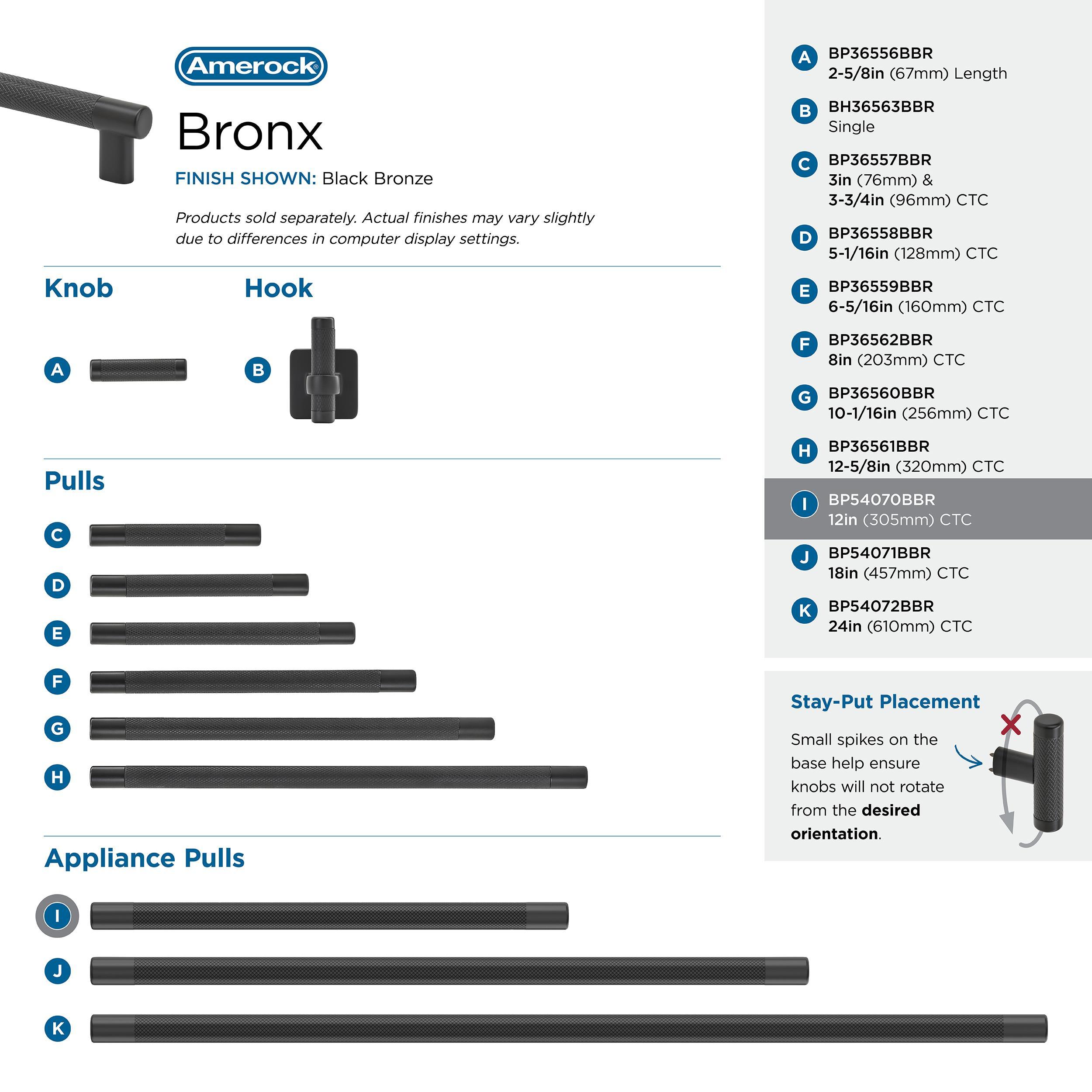 Amerock Bronx 12 inch (305mm) Center-to-Center Black Bronze Appliance Pull