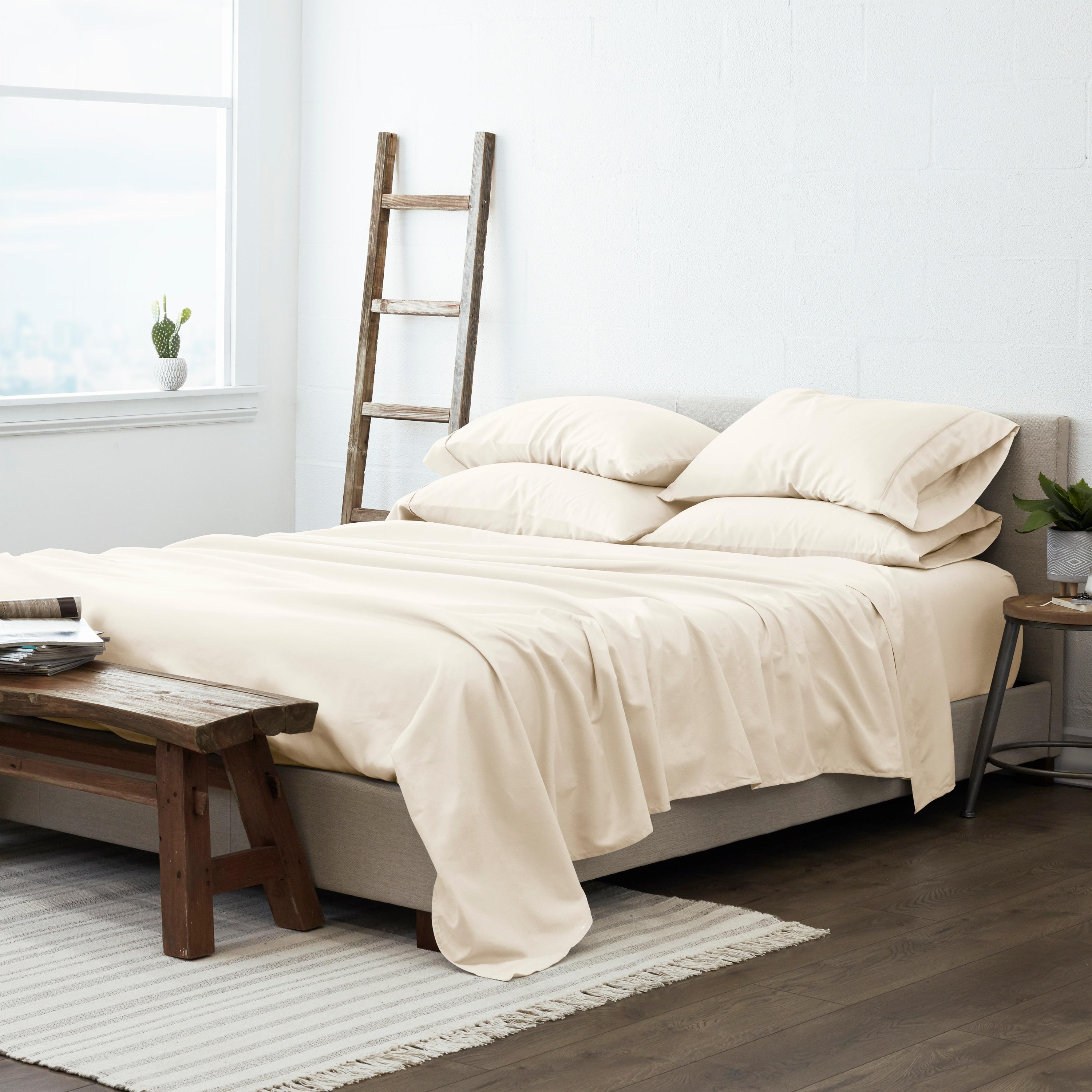 Ivory Twin Deep Pocket Microfiber Bed Sheet Set