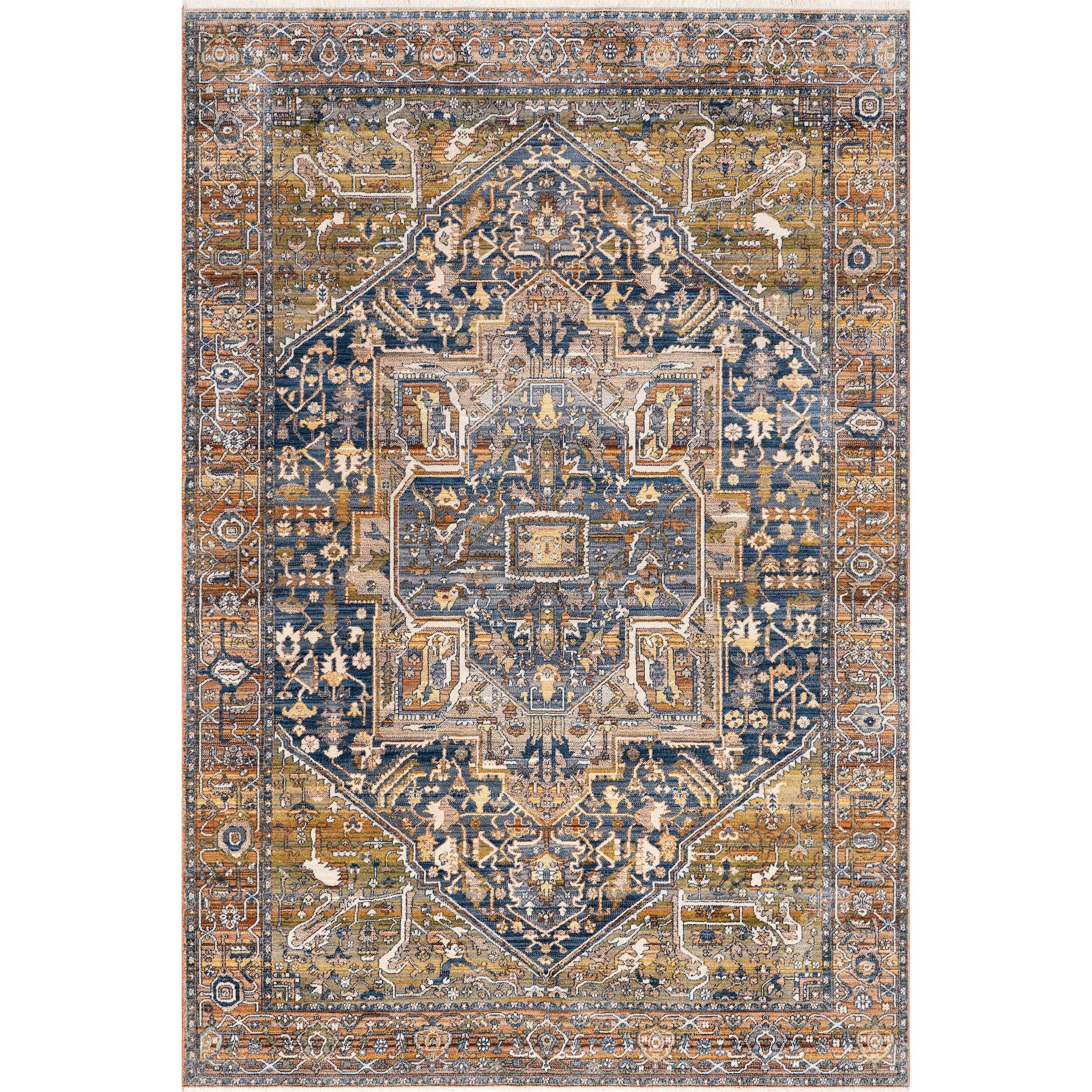 nuLOOM Harriet Vintage Medallion Fringe Area Rug, 4' x 6', Rust