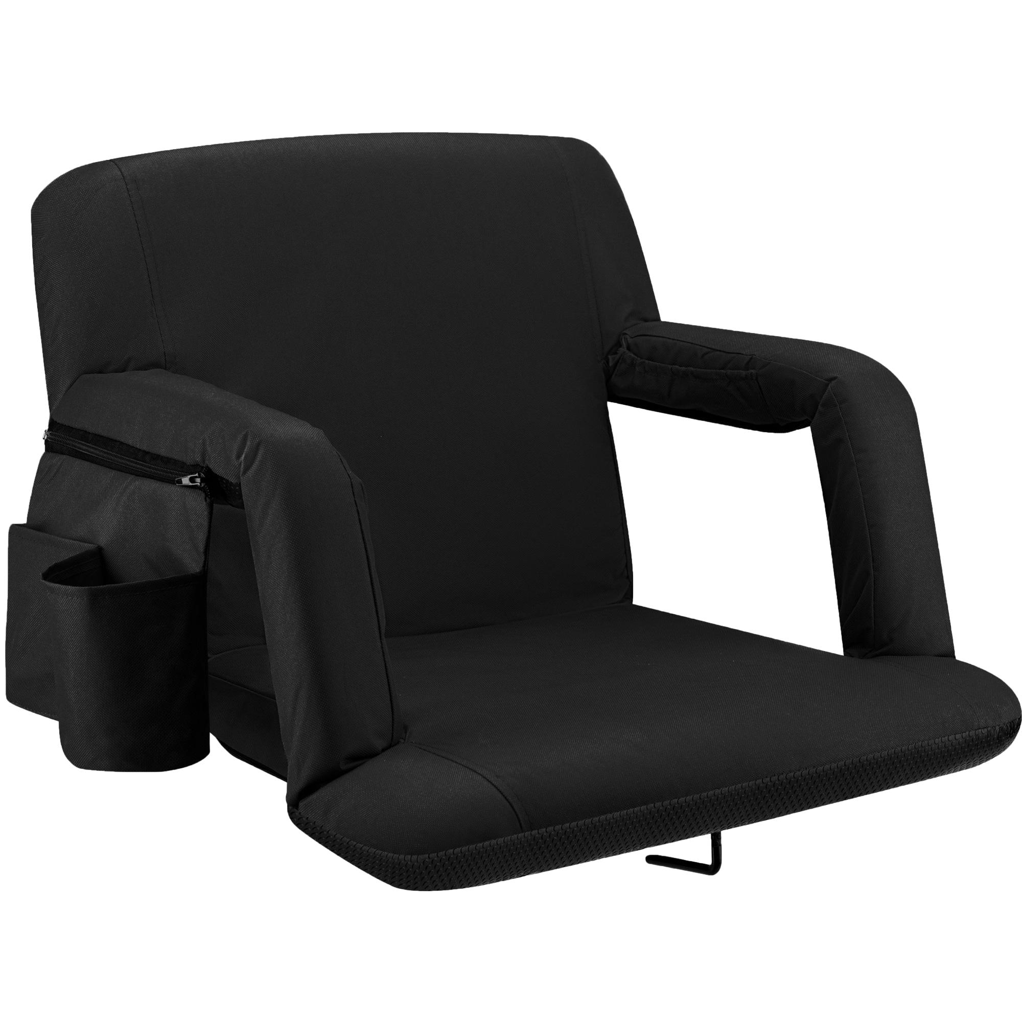 Alpcour Wide Reclining Stadium Seat with Armrests - 21" Black