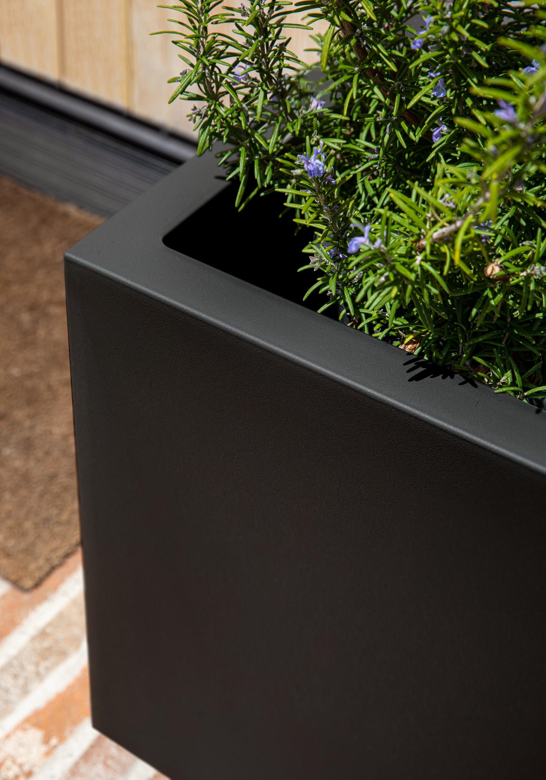 Veradek Block Series Cube Medium 22" Plastic Planter - Black
