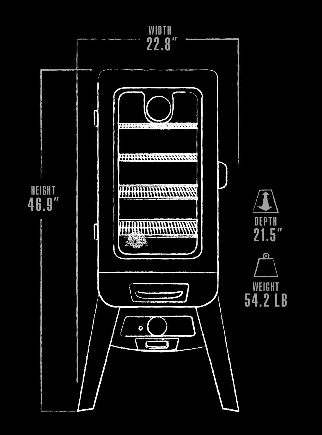 Pit Boss 3-Series Gas Smoker in Red Hammertone - PBV3G1