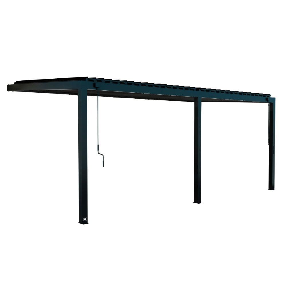 Backyard Discovery Evanston 20'x10' Steel Wall-Mounted Louvered Pergola, Adjustable Roof