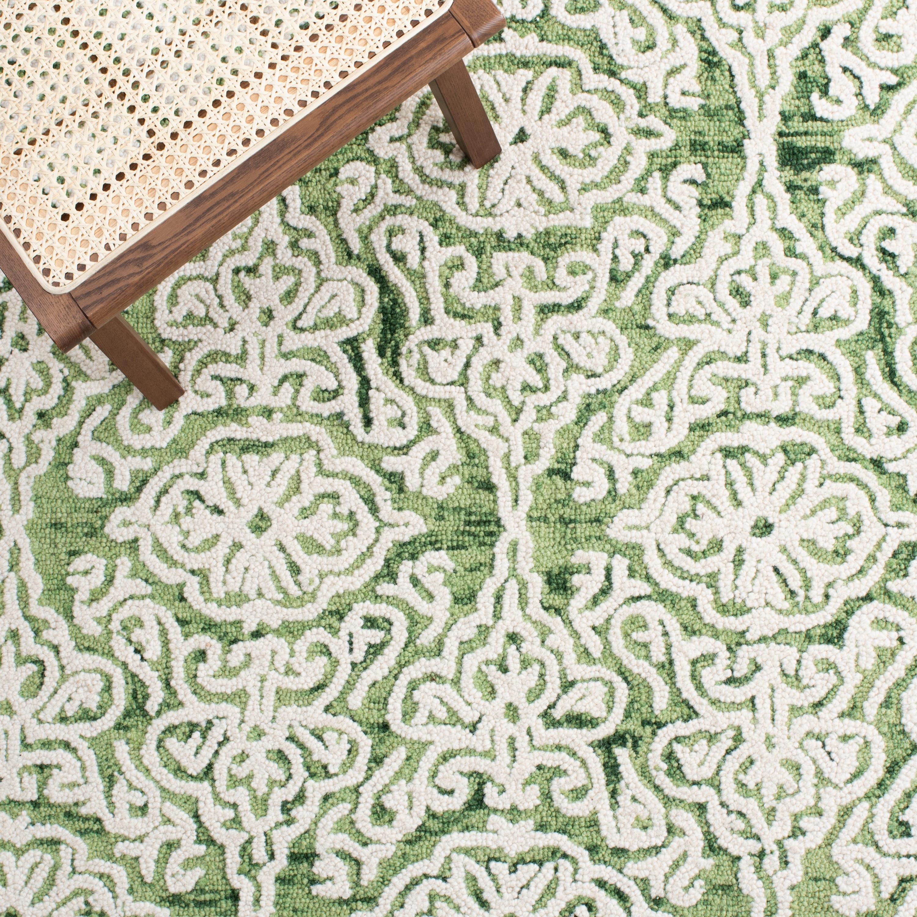 Blossom BLM112 Hand Tufted Indoor Area Rug - Green/Ivory - 8'x10' - Safavieh