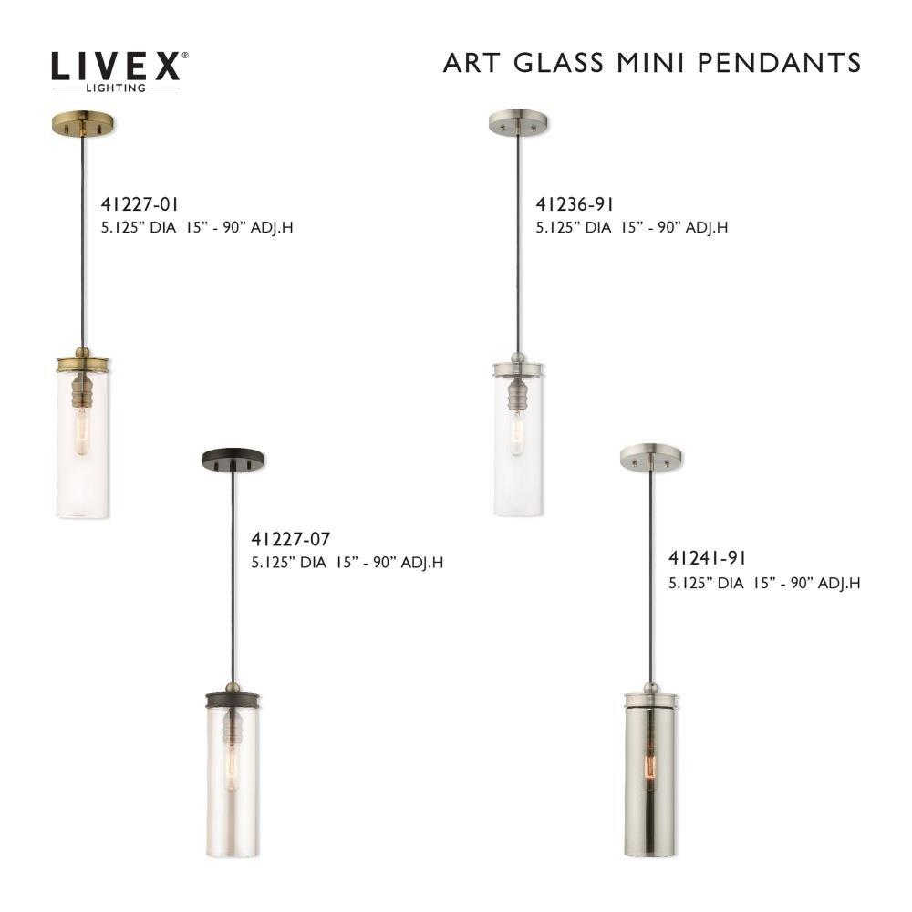 Livex Lighting Art Glass 1 - Light Pendant in  Brushed Nickel