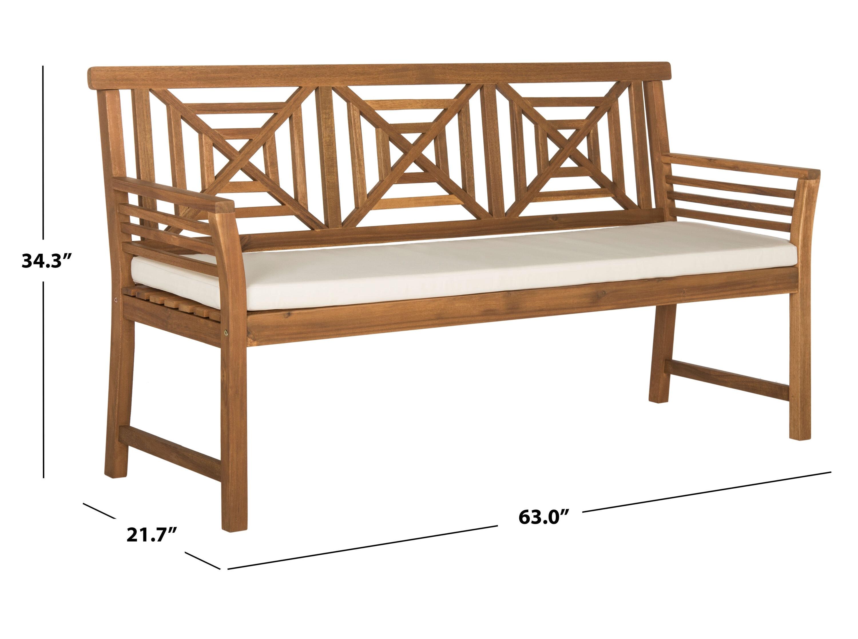 Del Mar 3 Seat Bench - Outdoor - PAT6737 - Natural/Beige - Safavieh