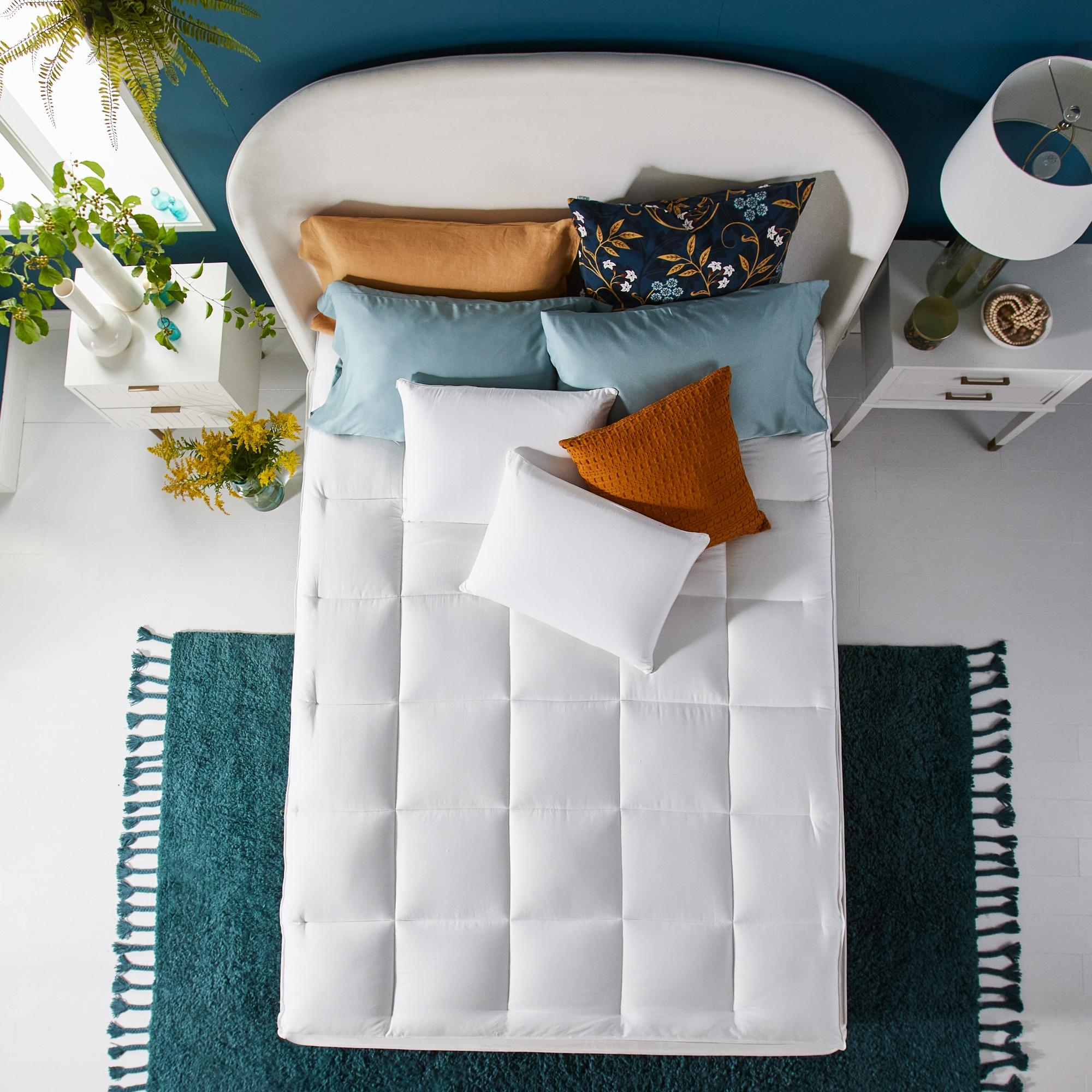 Sleep Innovations Memory Foam Mattress Topper, Twin, Gel Dual Layer Support, 4 inch