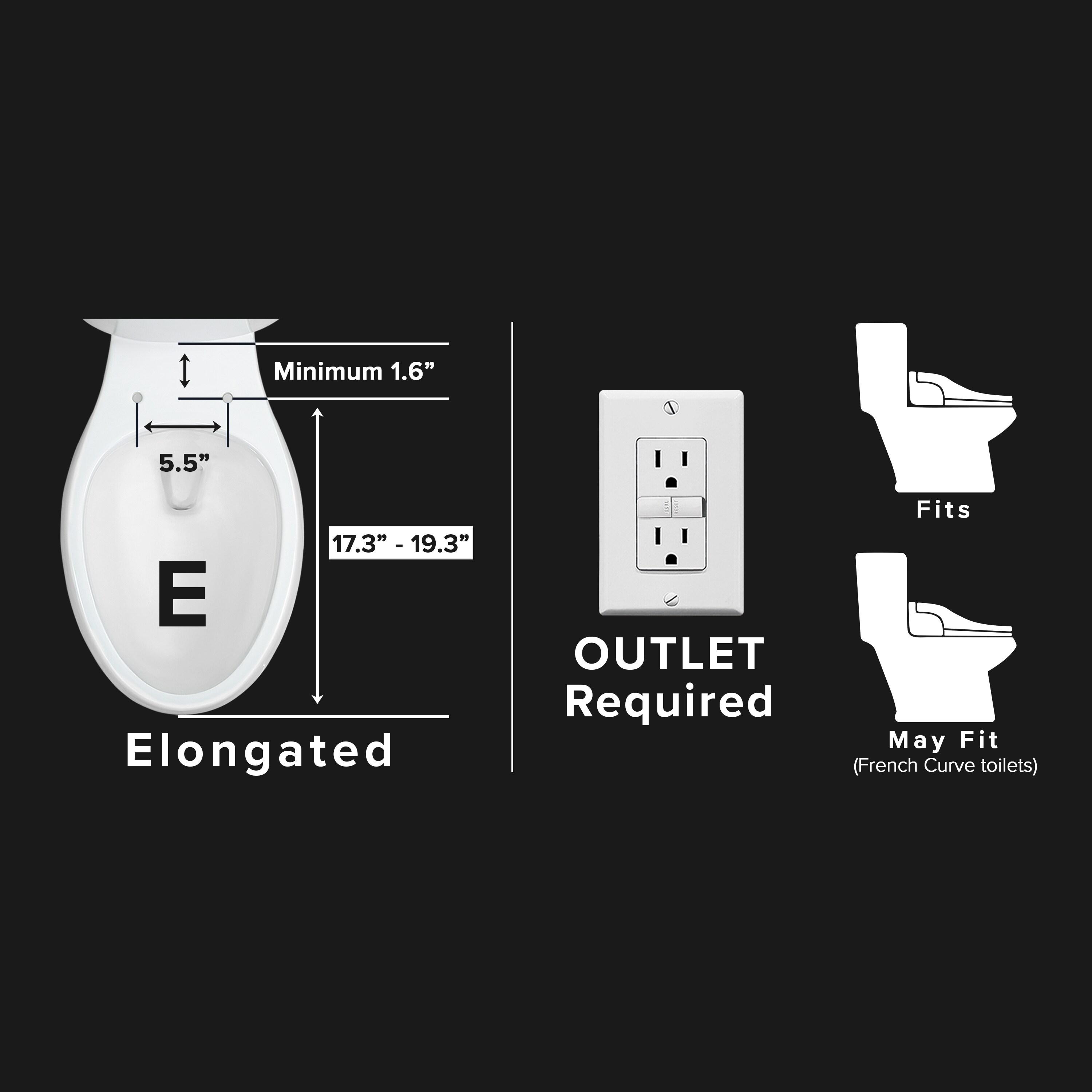 SB-2400ER Electric Bidet Toilet Seat for French Curve and Elongated Toilets White - SmartBidet: Heated, Polypropylene with Warmer Function