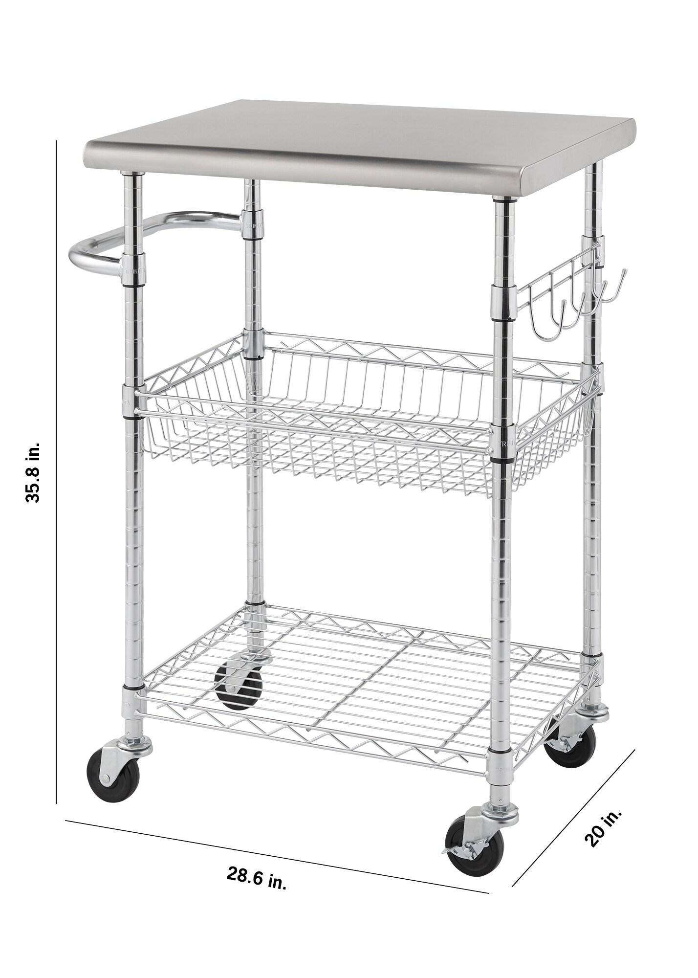 TRINITY EcoStorage® 24" Stainless Steel Kitchen Cart, NSF - Chrome