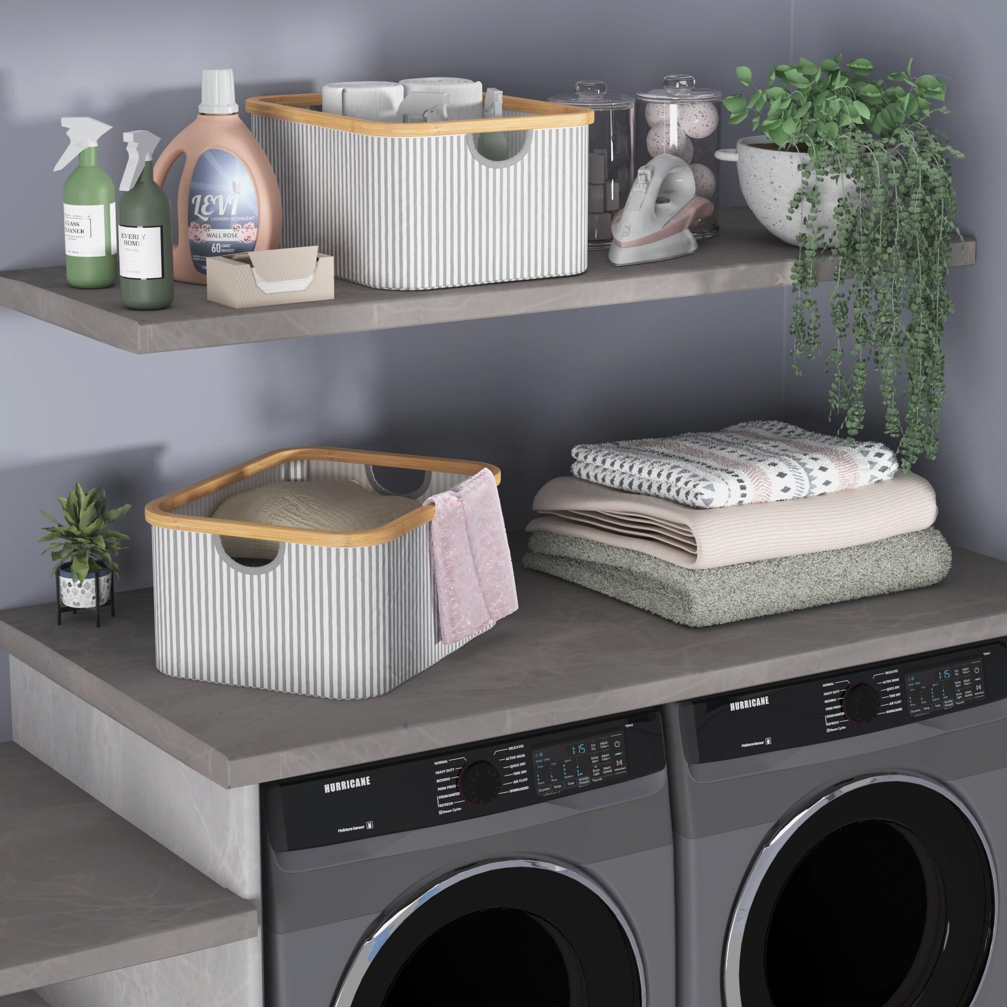 ClosetMaid Bamboo Frame Fabric Laundry Storage Bins, 2-Pack