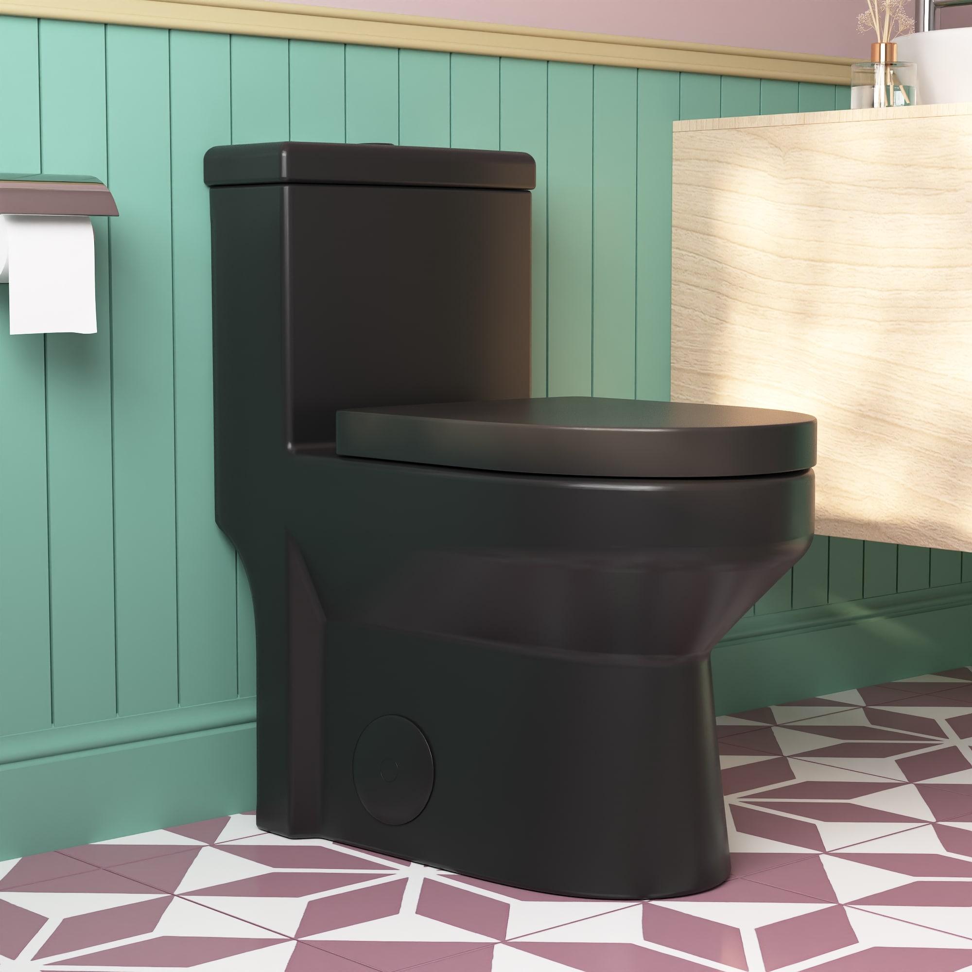 DeerValley Liberty Compact Toilets One-Piece Toilet With High-Efficiency Flush Round Toilet for Space-Saving Floor Mounted (Seat Included)