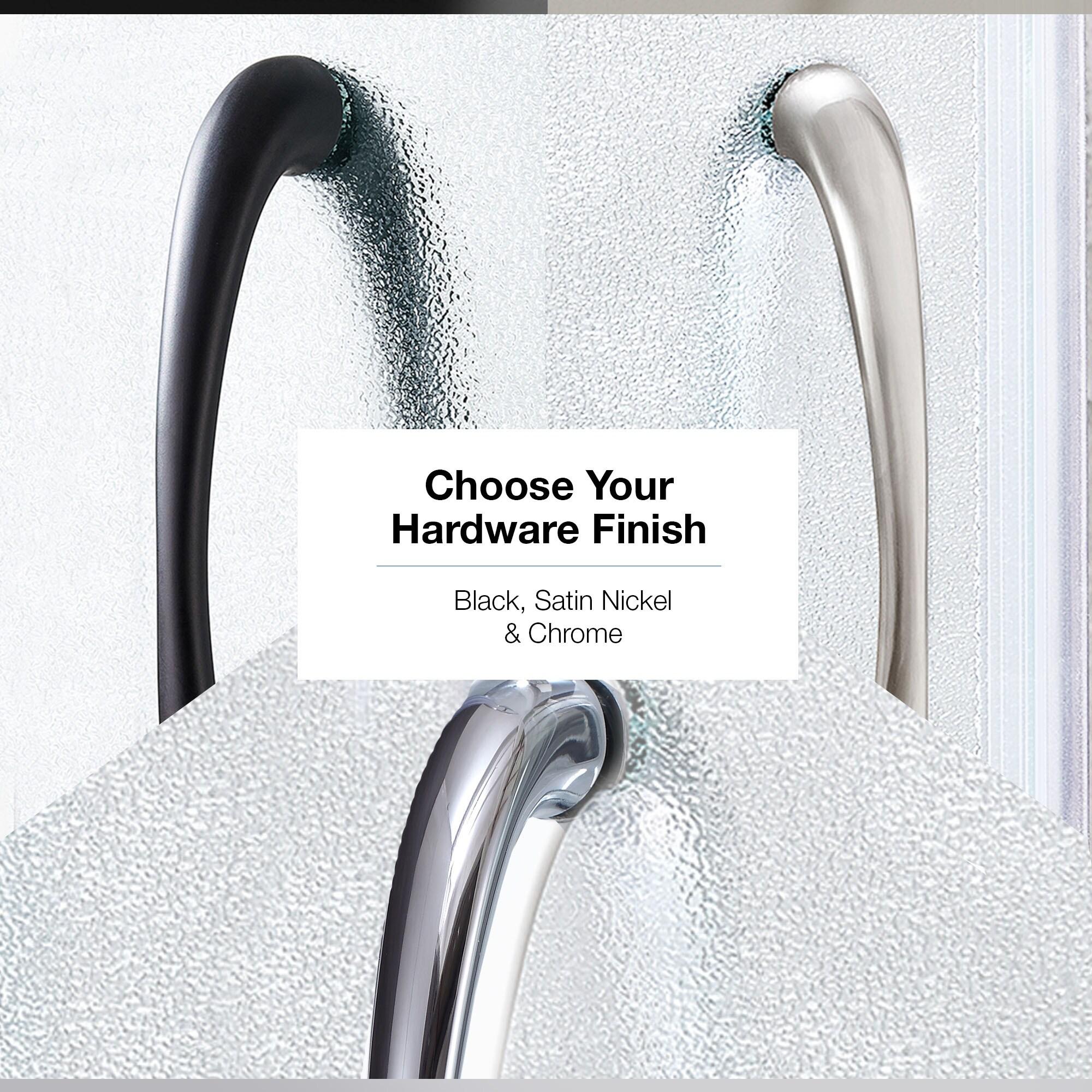 Ove Decors OVE Decors Breeze Premium 33 in. Round Shower Kit w/ Frosted, Base in Chrome Finish BREEZE 32 FROSTED GLASS KIT