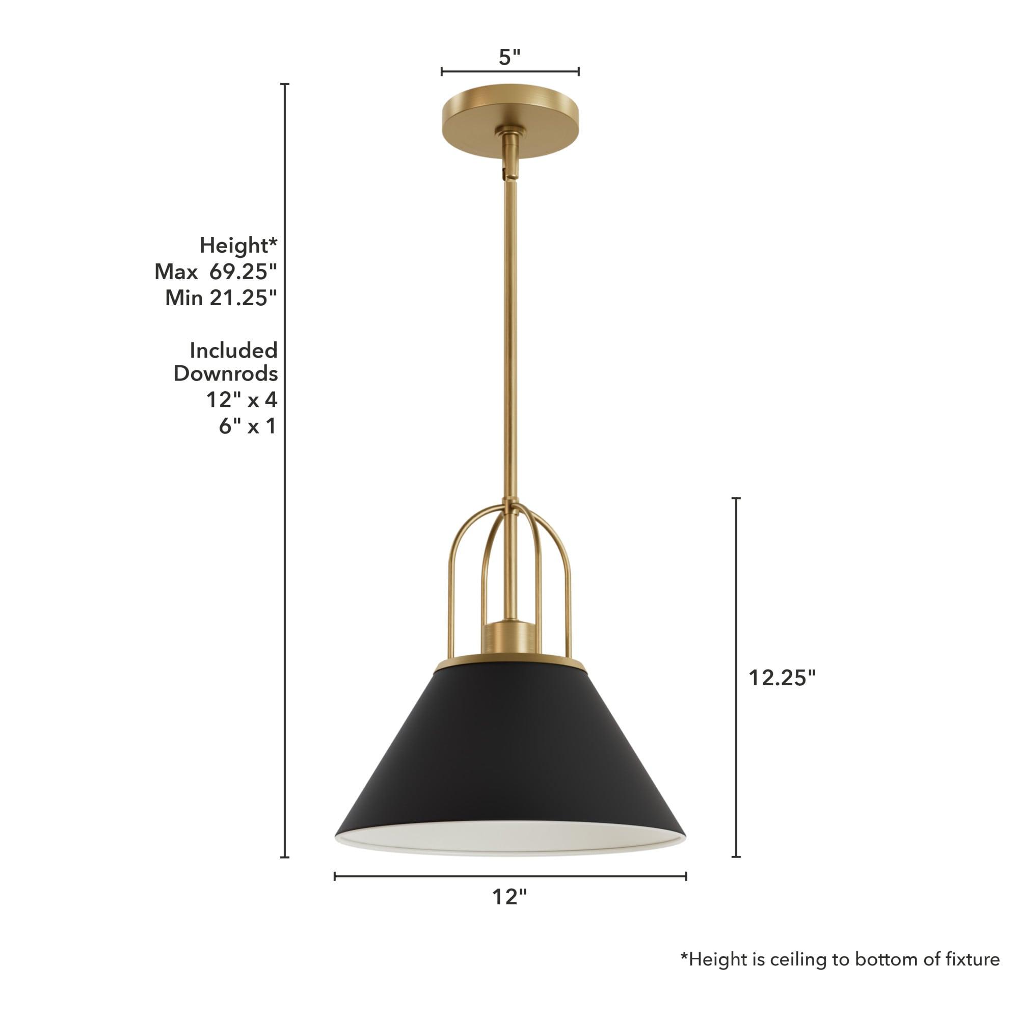 Jasmine Roth Collection + Hunter Jasmine Roth 1 - Light Flat Matte Black Cone Pendant