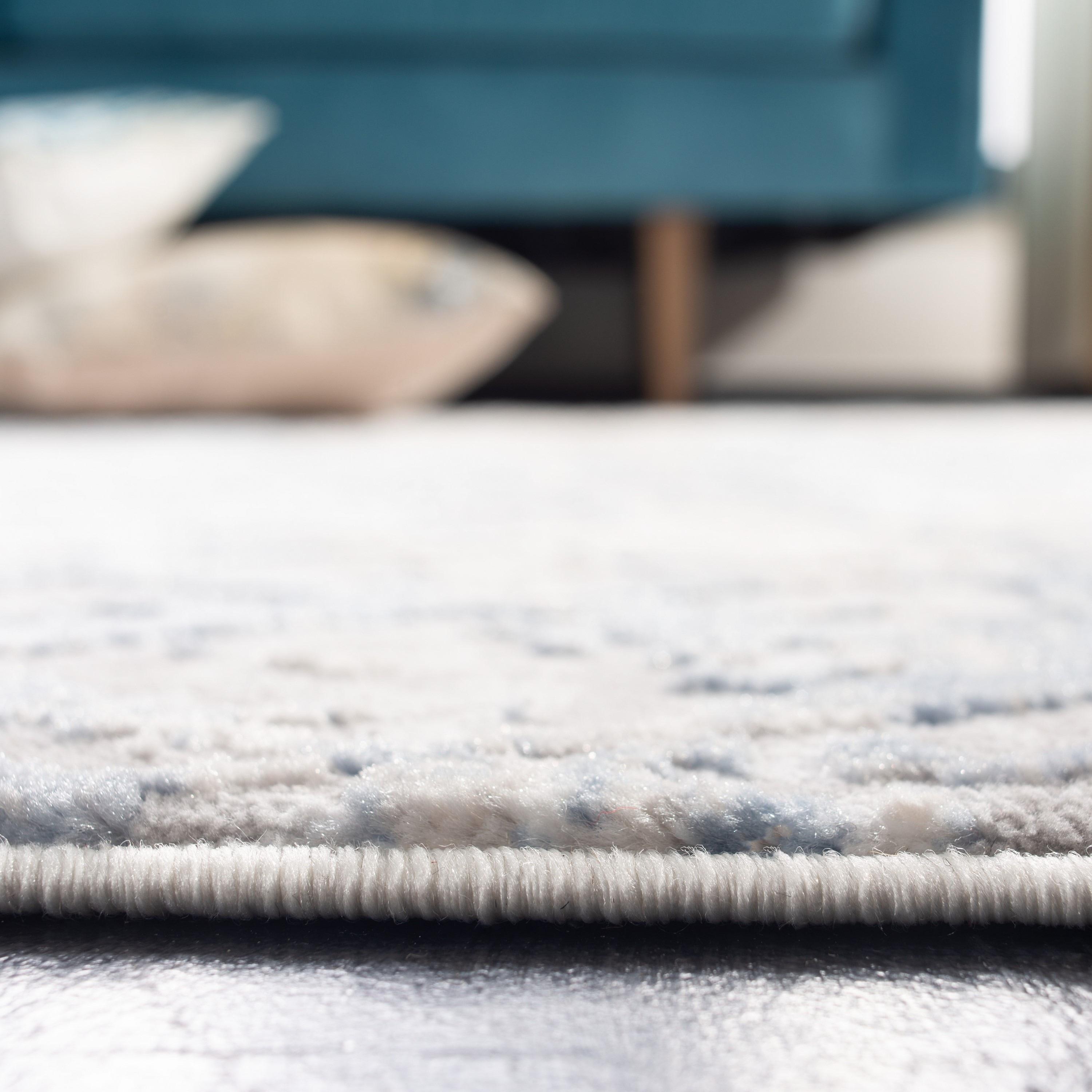 SAFAVIEH Amelia Roslyn Abstract Distressed Area Rug, Light Grey/Blue, 10' x 14'