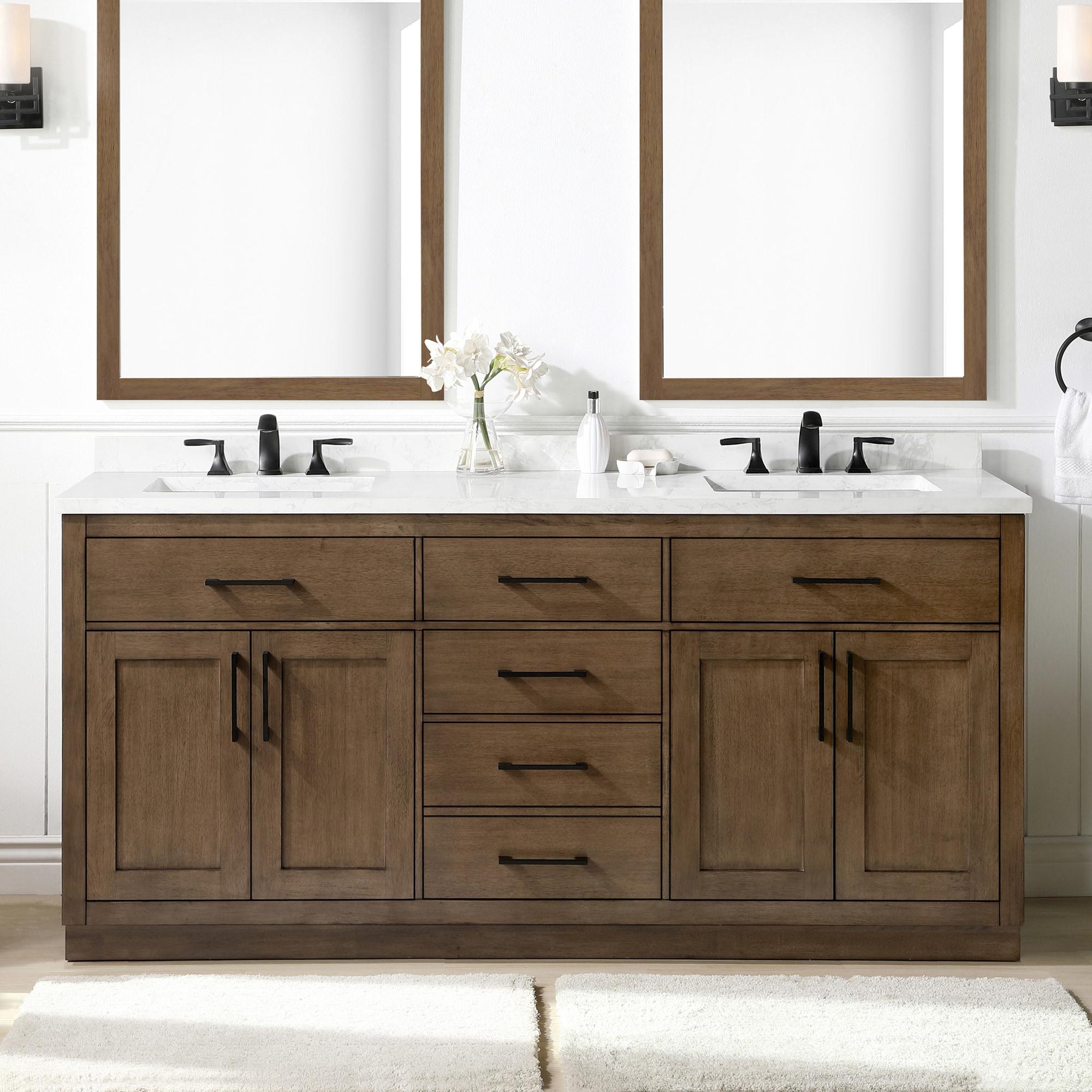 OVE Decors Athea 72 in. W Bath Vanity with Premium Countertop and Power Bar