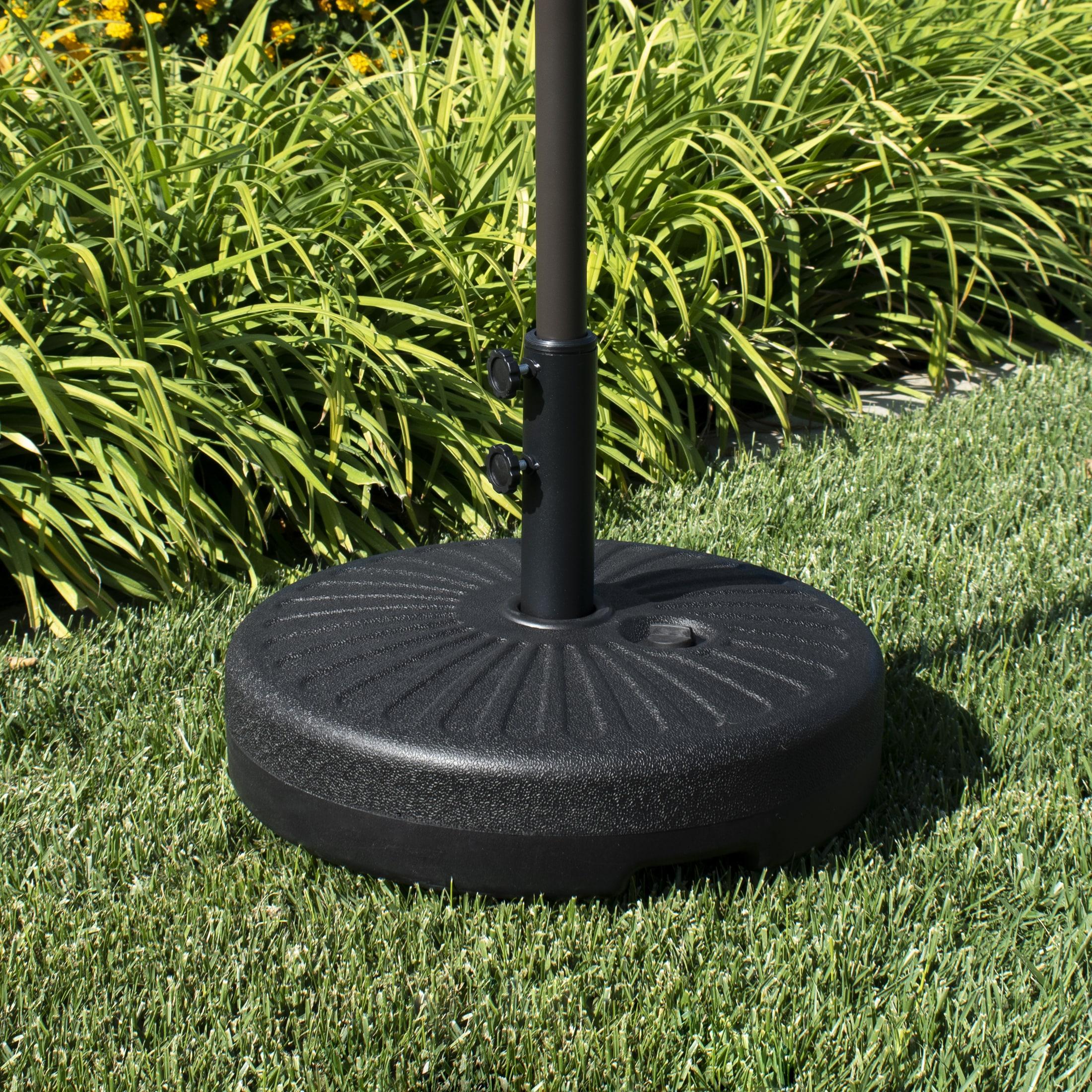Black Round Fillable Plastic Patio Umbrella Base