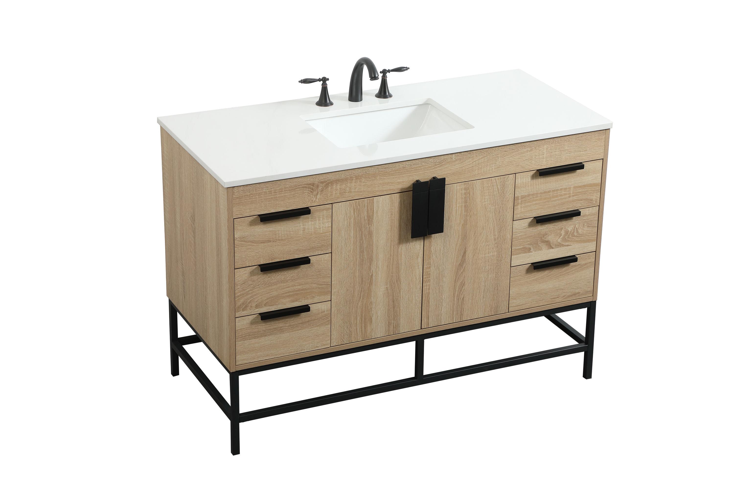Corley 48'' Single Bathroom Vanity with Engineered Marble Top
