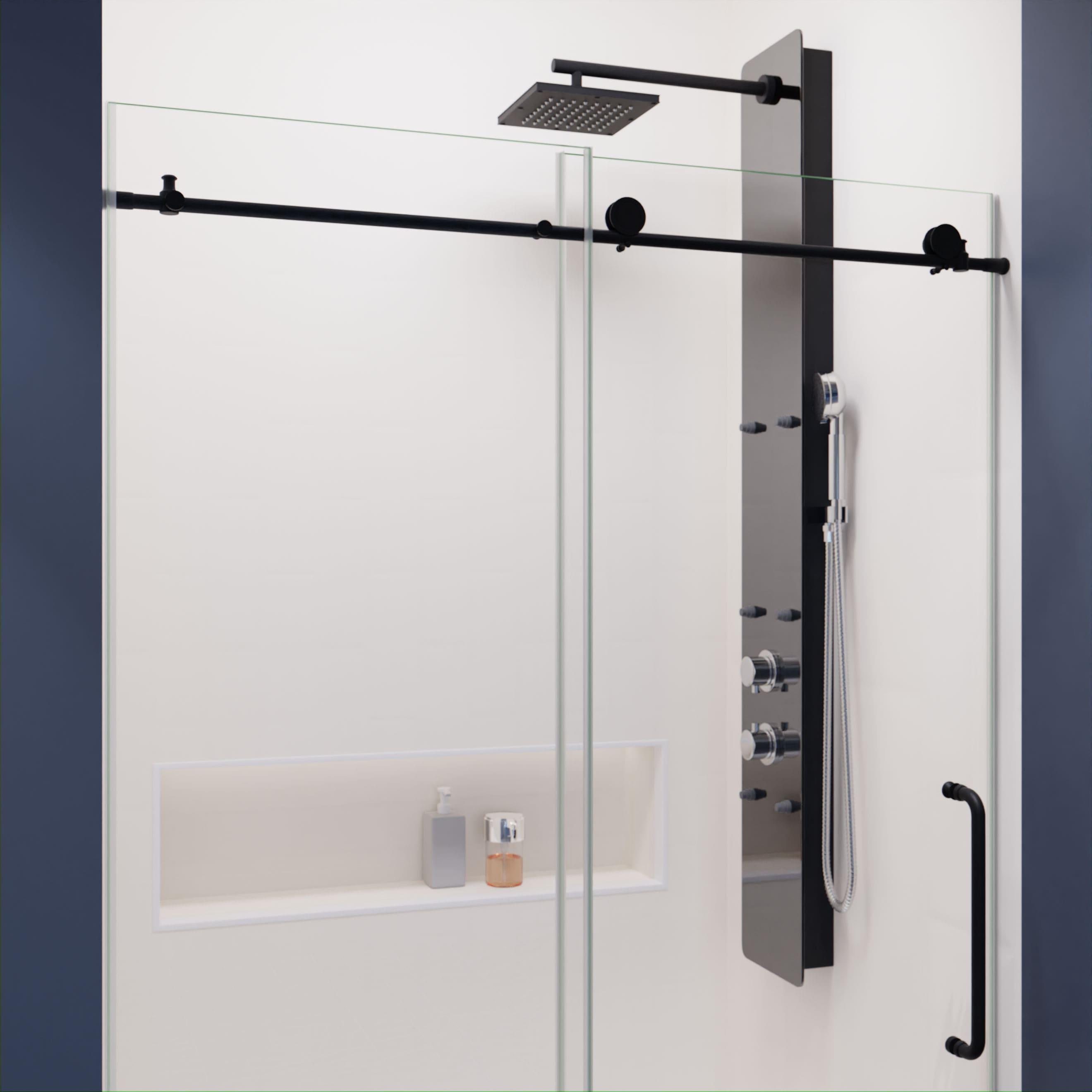 ANZZI SD-AZ13-01MB Madam Series 48" W x 76" H Single Sliding Semi-Frameless Shower Door