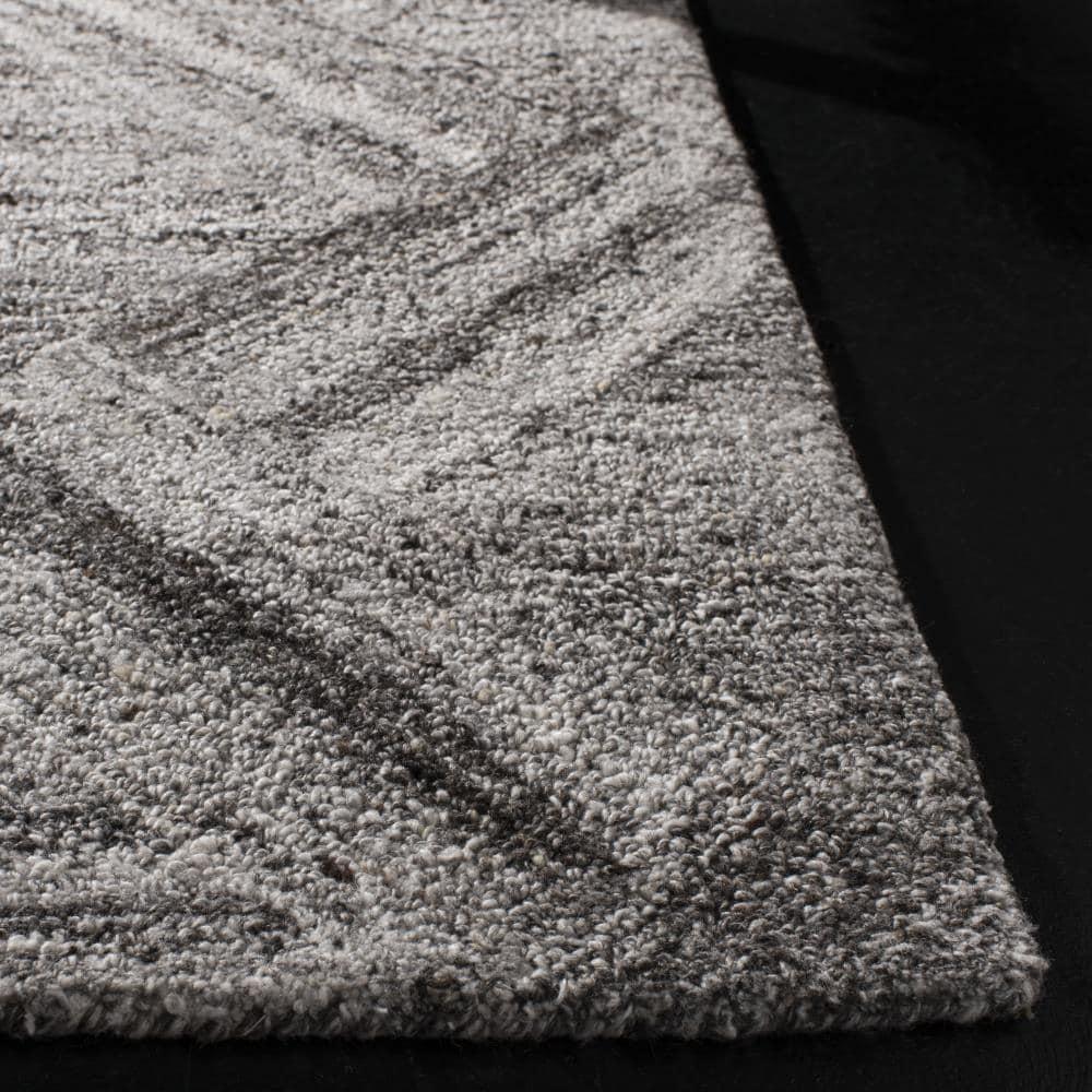 Abstract ABT607 Handmade Indoor Area Rug - Grey/Black - 6'x6' - Safavieh