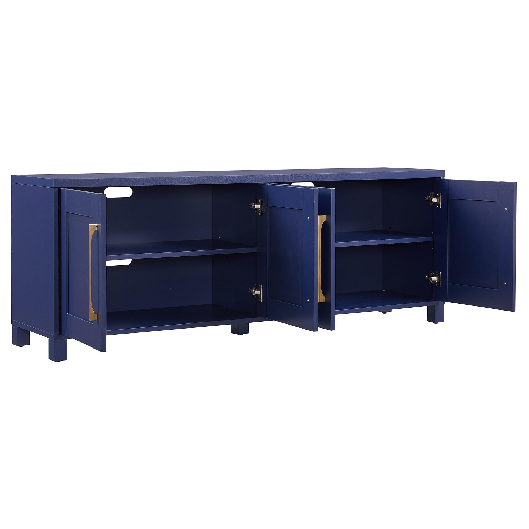 Evelyn&Zoe Chabot Rectangular TV Stand for TV's up to 75", Dark Blue