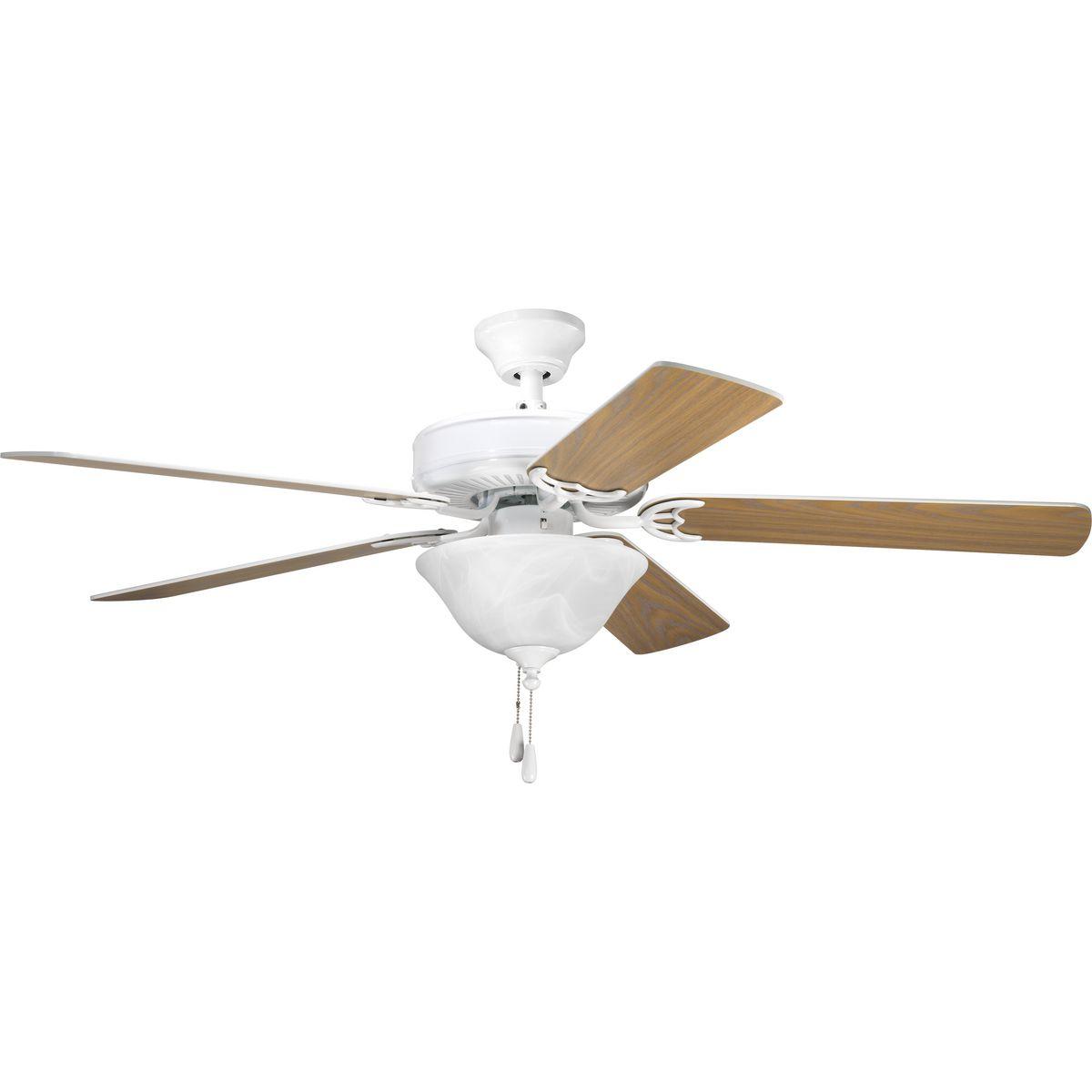 P2501-30-Progress Lighting-AirPro - Wide - Ceiling Fan in Transitional style - 52 Inches wide by 13.5 Inches high-White/Washed Oak Finish