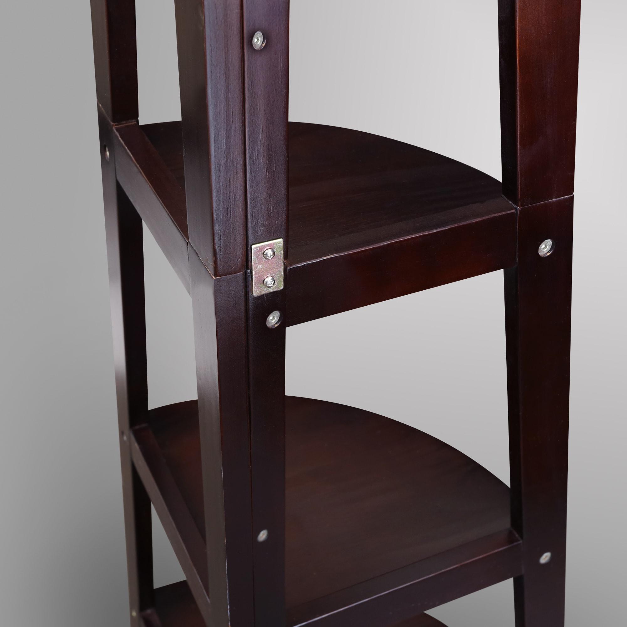 Casual Home 5-Shelf Corner Ladder Bookcase-Finish:Espresso