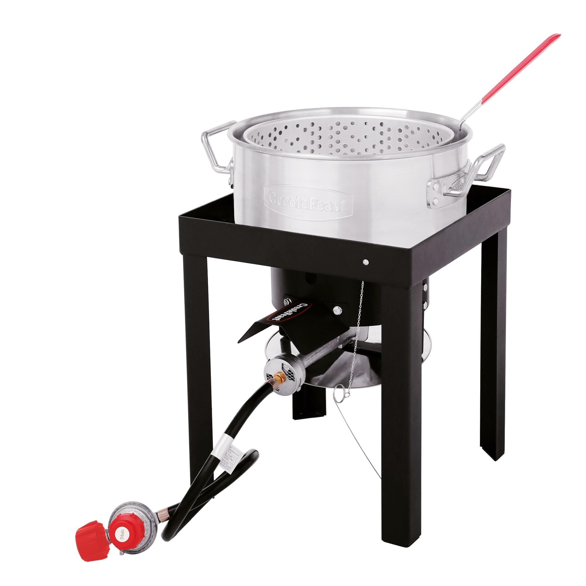 Creole Feast Creole Feast Premium Aluminum 30 Qt. Turkey Fryer And 10 Qt. Fish Fryer Boiler Steamer Set
