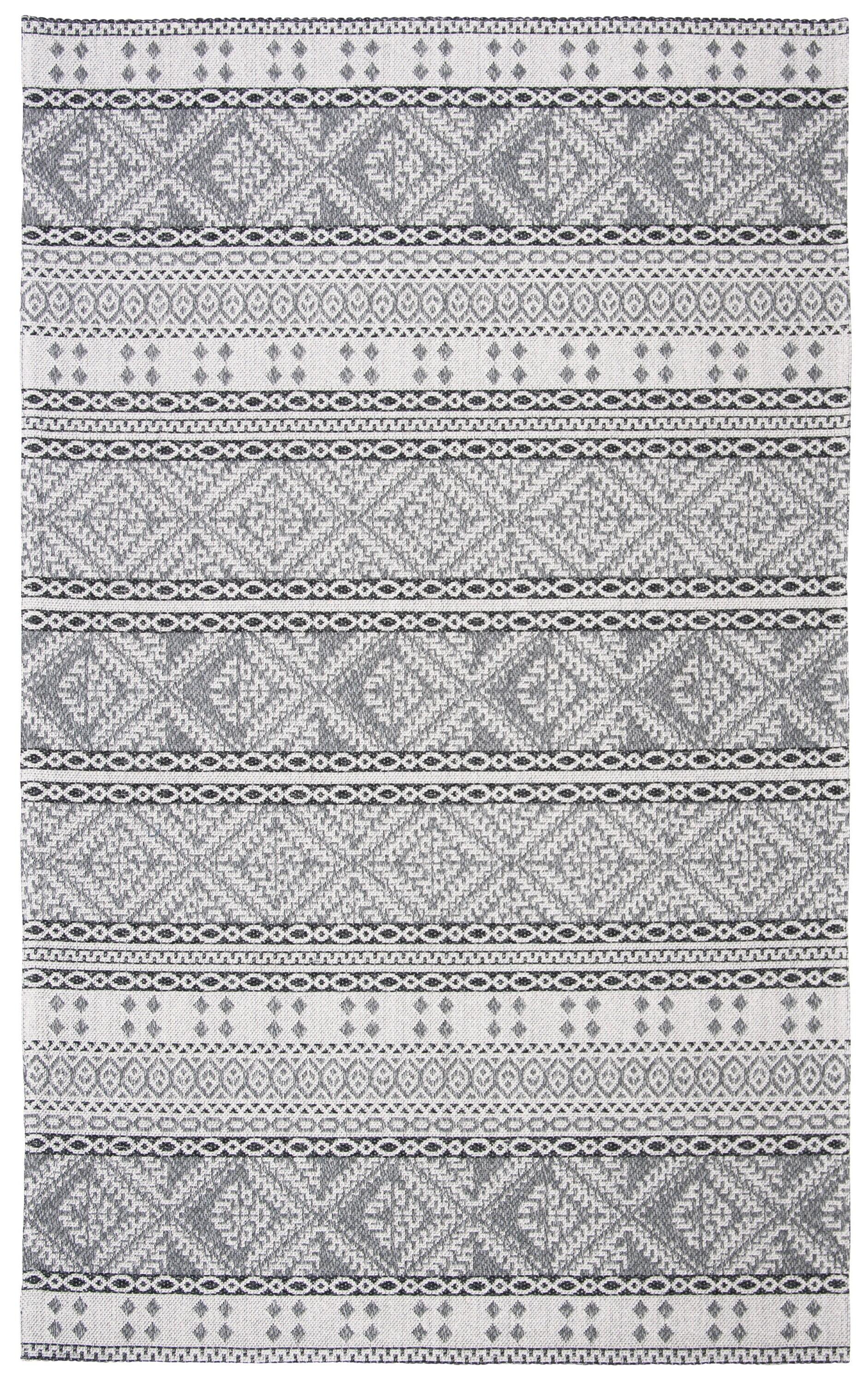 Augustine AGT445 Machine Made Indoor Area Rug - Light Grey/Anthracite - 4'x6' - Safavieh
