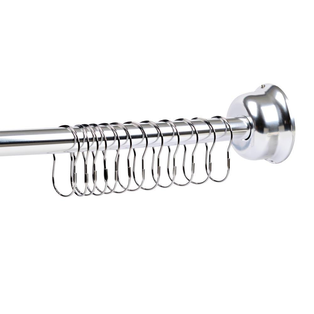 Utopia Alley Utopia Alley Rustproof Fixed Mount Single Curved Shower Rod, Aluminum, adjustable from 45" to 72" Wide