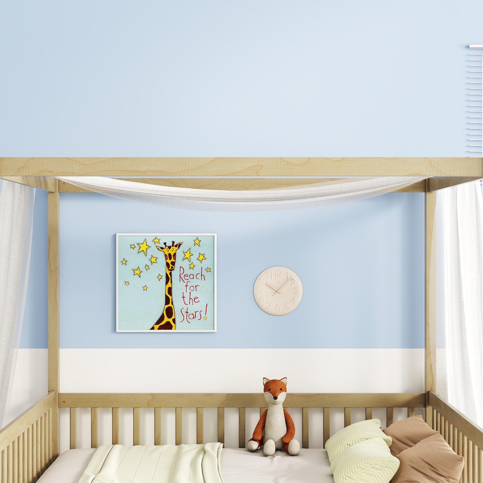 Canopy Frame Twin Size Floor Bed for Kids Bedroom,Wood Bed Frame with Fence for Boys/Girls/Teens,No Box Spring Needed,Natural