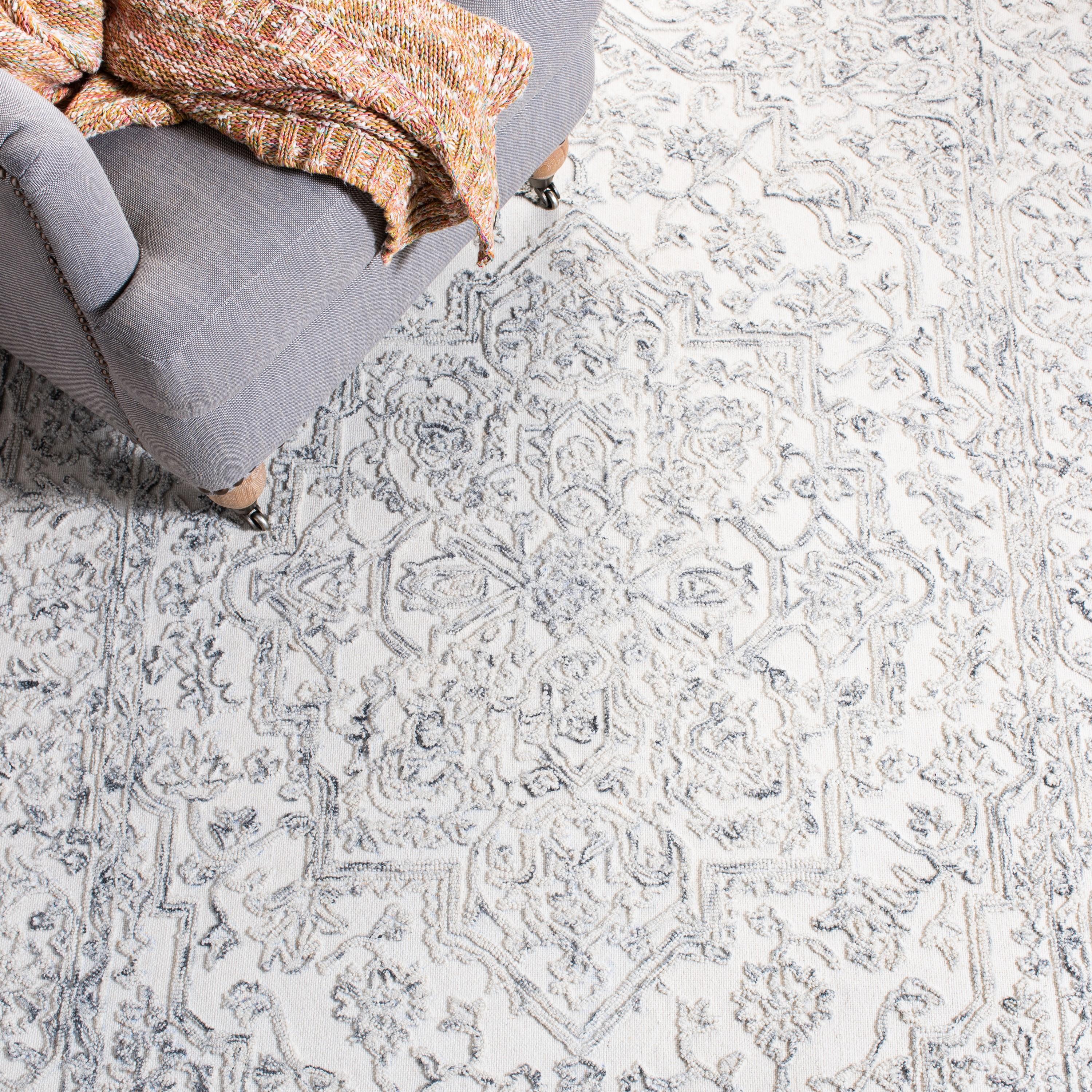 Trace TRC302 Hand Tufted Runner Rug - Ivory/Charcoal - 2'3"x8' - Safavieh.