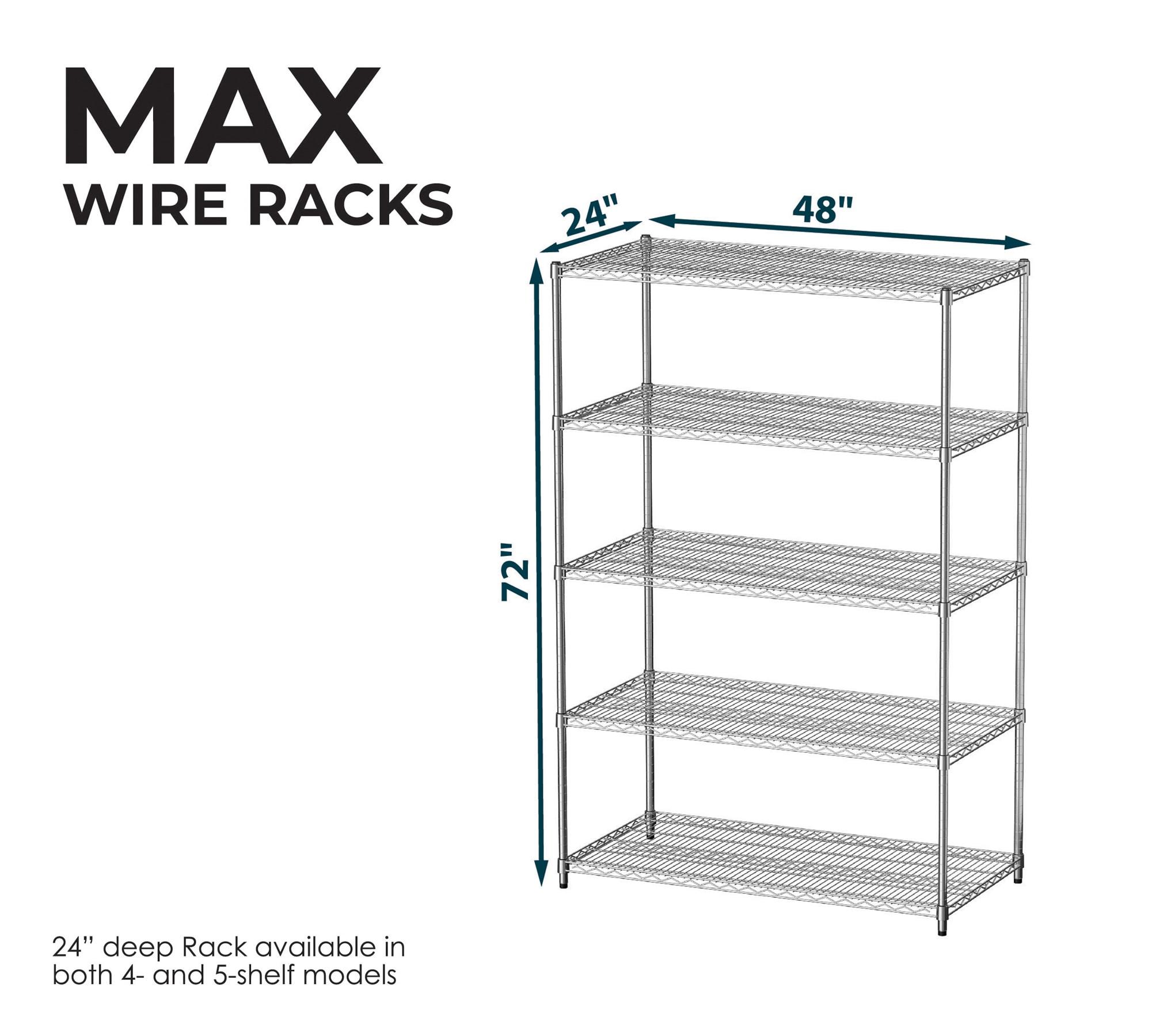 Everest Home Everest Wire Rack Heavy-Duty 5-Tier Utility Shelving Unit, 48 W x 24 D x 72 H, Chrome