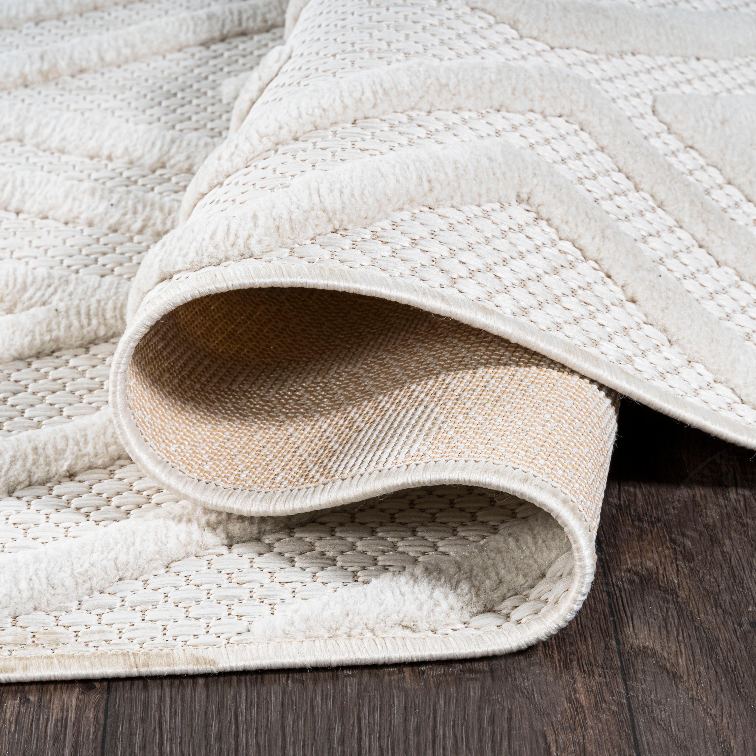 4'x6' Balansat Moroccan Diamond Indoor/Outdoor Area Rug, Ivory - JONATHAN Y